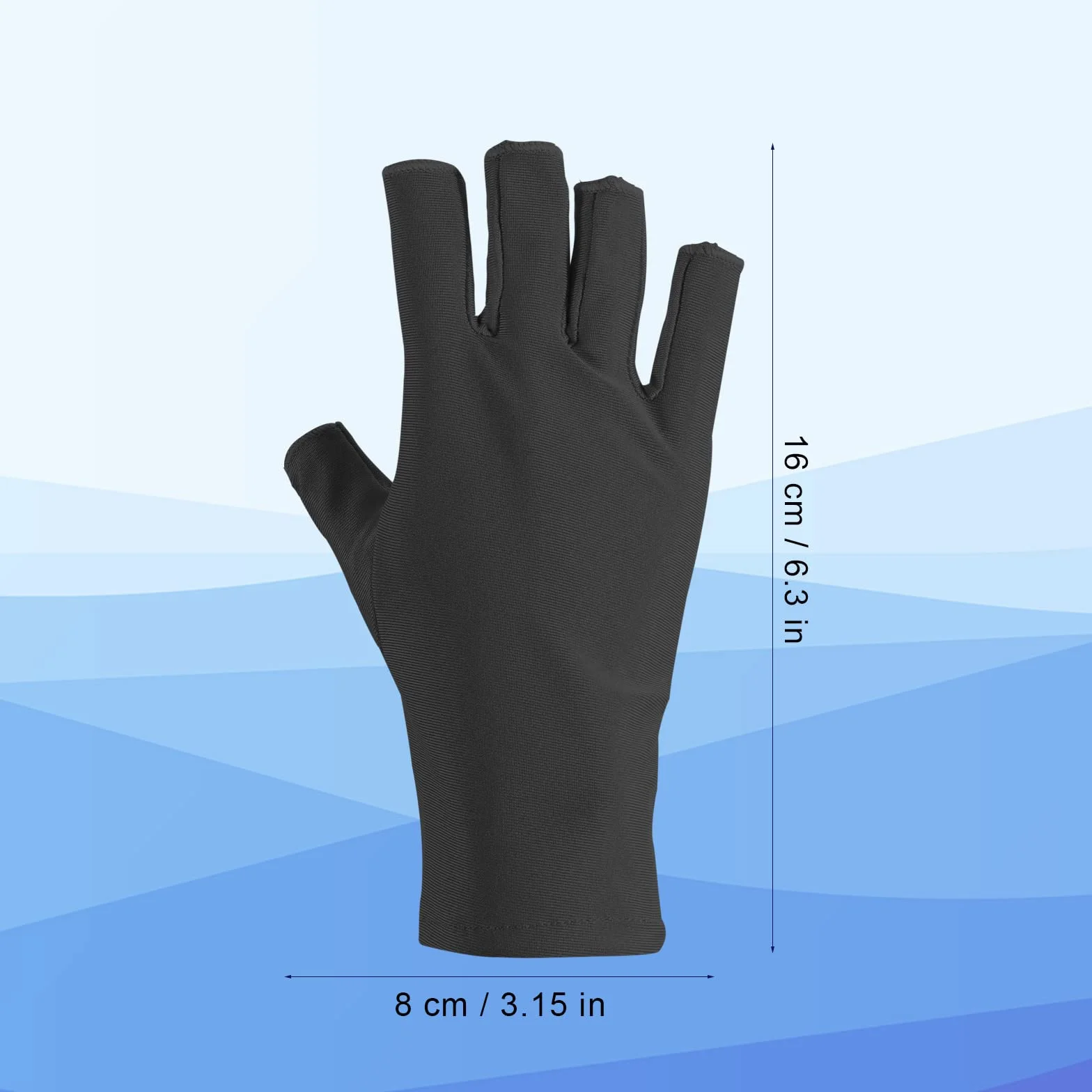 Rekawiczki do Lampy Zelowej do Paznokci, Rekawiczki pól Palca Rekawice Ochronne na Palce Artykuly do Manicure do Manicure Zelowego Zajecia na Swiezym Powietrzu (Czarny)