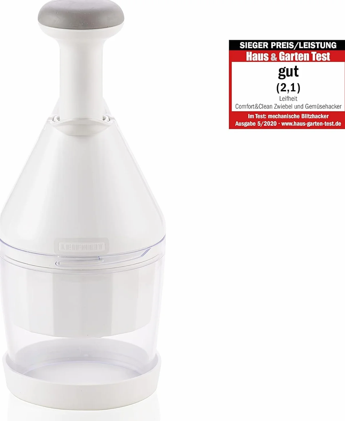 Leifheit Sminuzzatore Comfort&Clean Chopper per verdure Tritatutto manuale ultra affilato