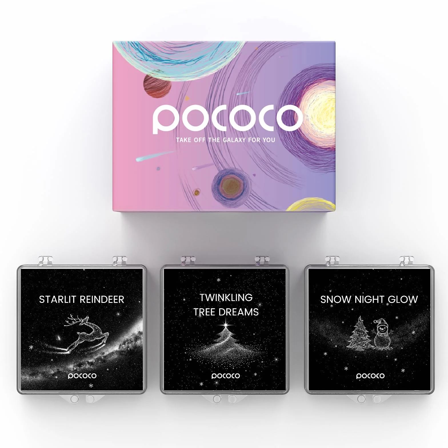 Gwiazdki bożonarodzeniowe: limitowana edycja bożonarodzeniowa 2025 – wymienne tarcze do projektora POCOCO Galaxy, 5K Ultra HD, litografia półprzewodnikowa (zestaw 3 szt.)