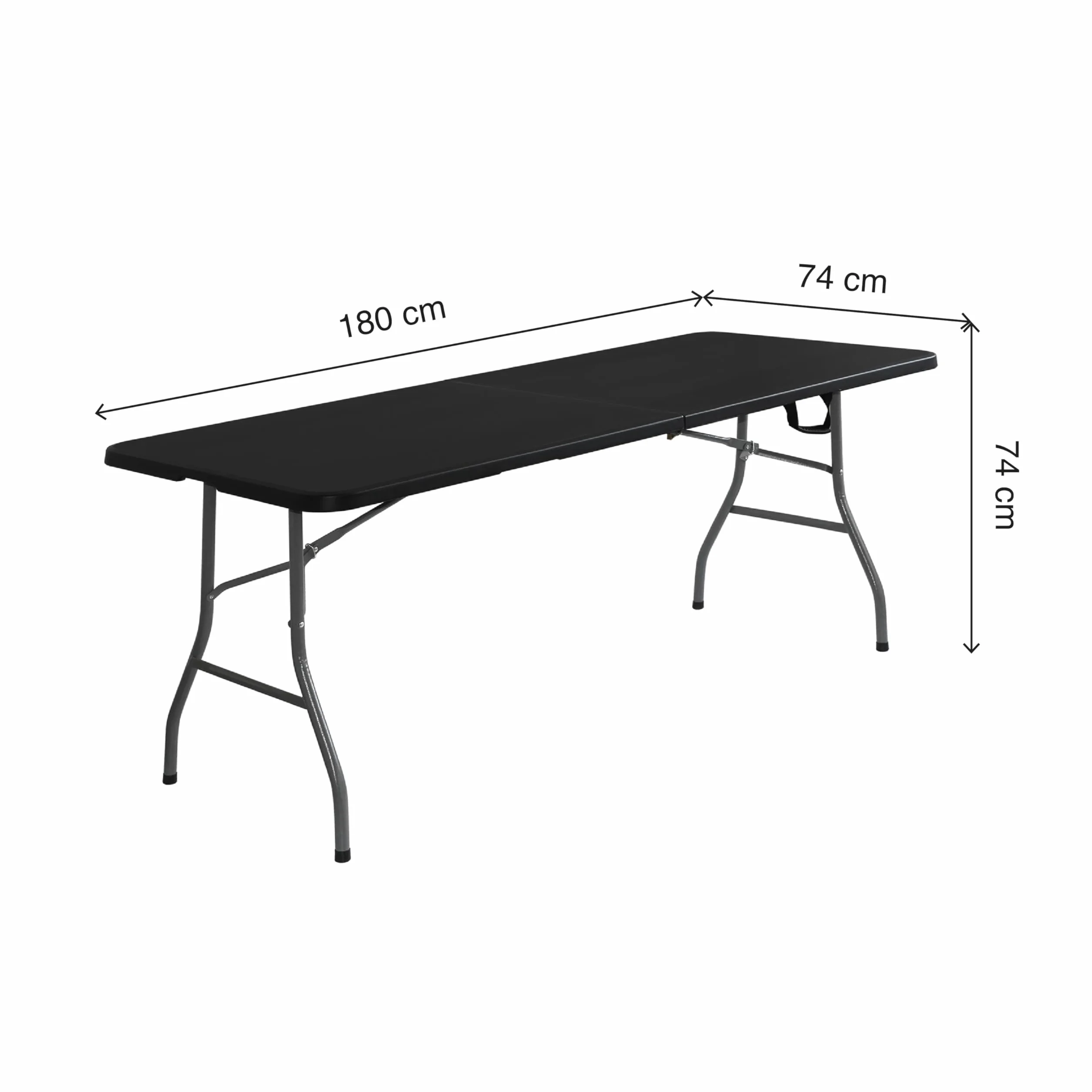 KG KITGARDEN Wielofunkcyjny przenośny składany stół, 180x74x74cm, czarny