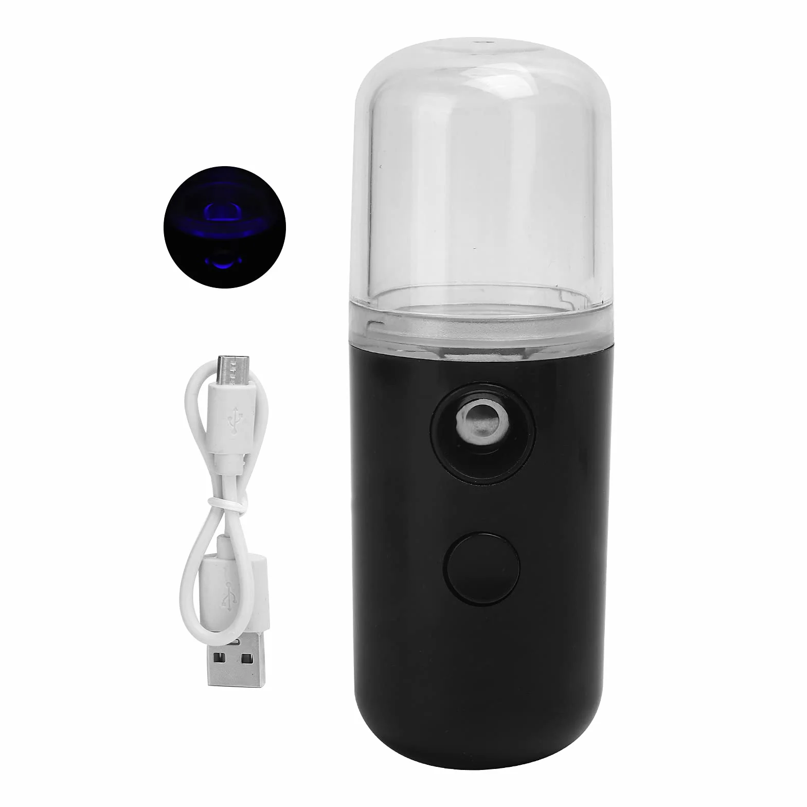 RiToEasysports Nawilżacz Twarzy Nawilżacz USB Nawilżanie Skóry Narzędzie Przenośna Mgła Spray (BLACK)