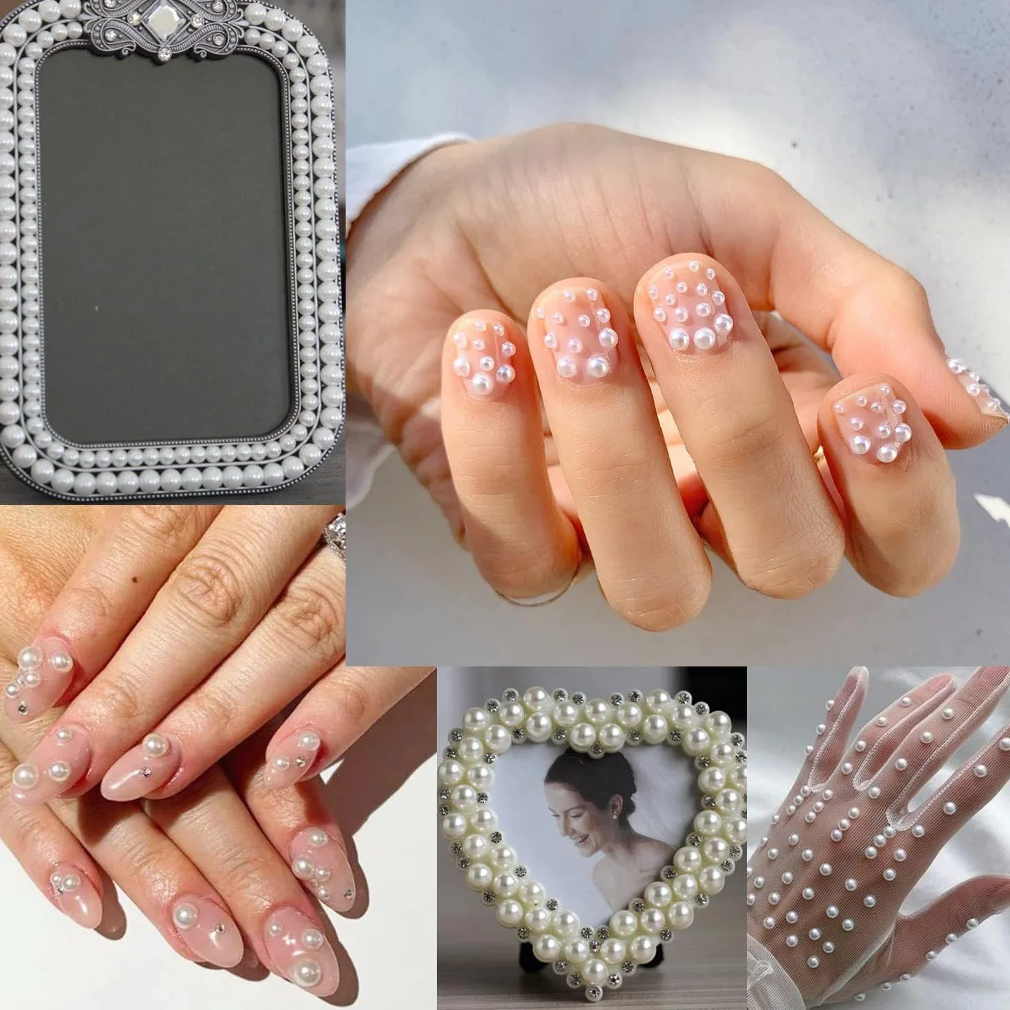 Białe beżowe koraliki do paznokci, płaskie koraliki do stylizacji paznokci, złote metalowe koraliki kawiorowe, Nail Art kamienie stras, charmsy, kawior do paznokci