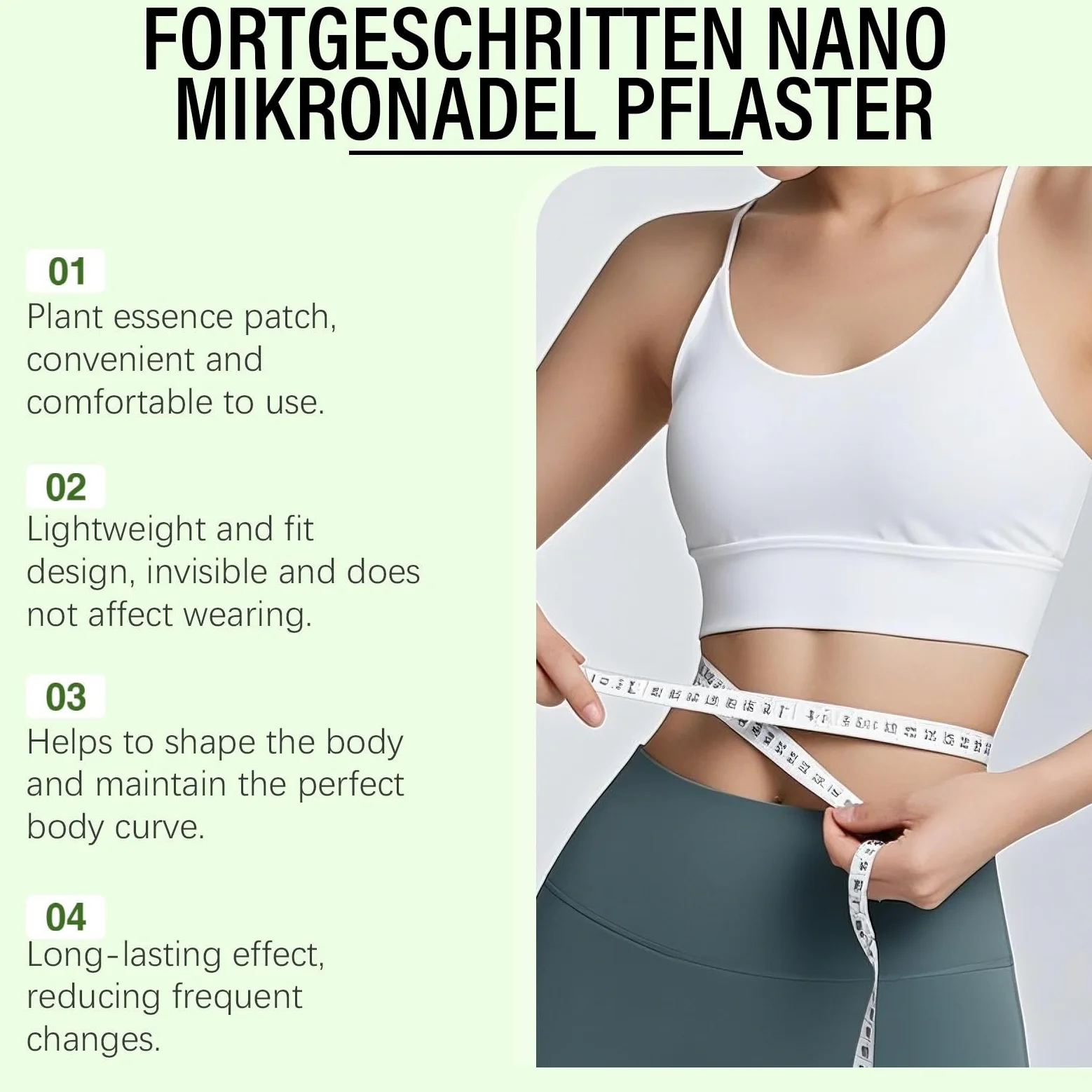 Plaster Moringa x Berberine 10 w 1, plastry odchudzające Nano Microneedle na kaszs Typy ciała Codzienne użytkowanie Zaawansowane naturalne składniki, skóra ujędrniająca, łatwa aplikacja