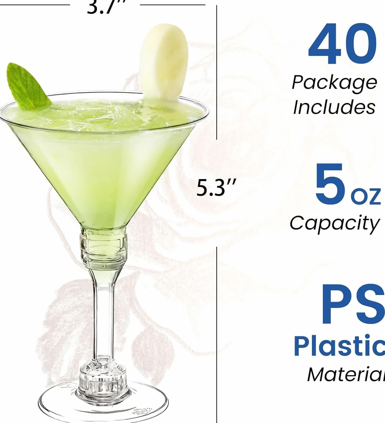 Kieliszki do martini z tworzywa sztucznego 142 ml jednorazowe mini
