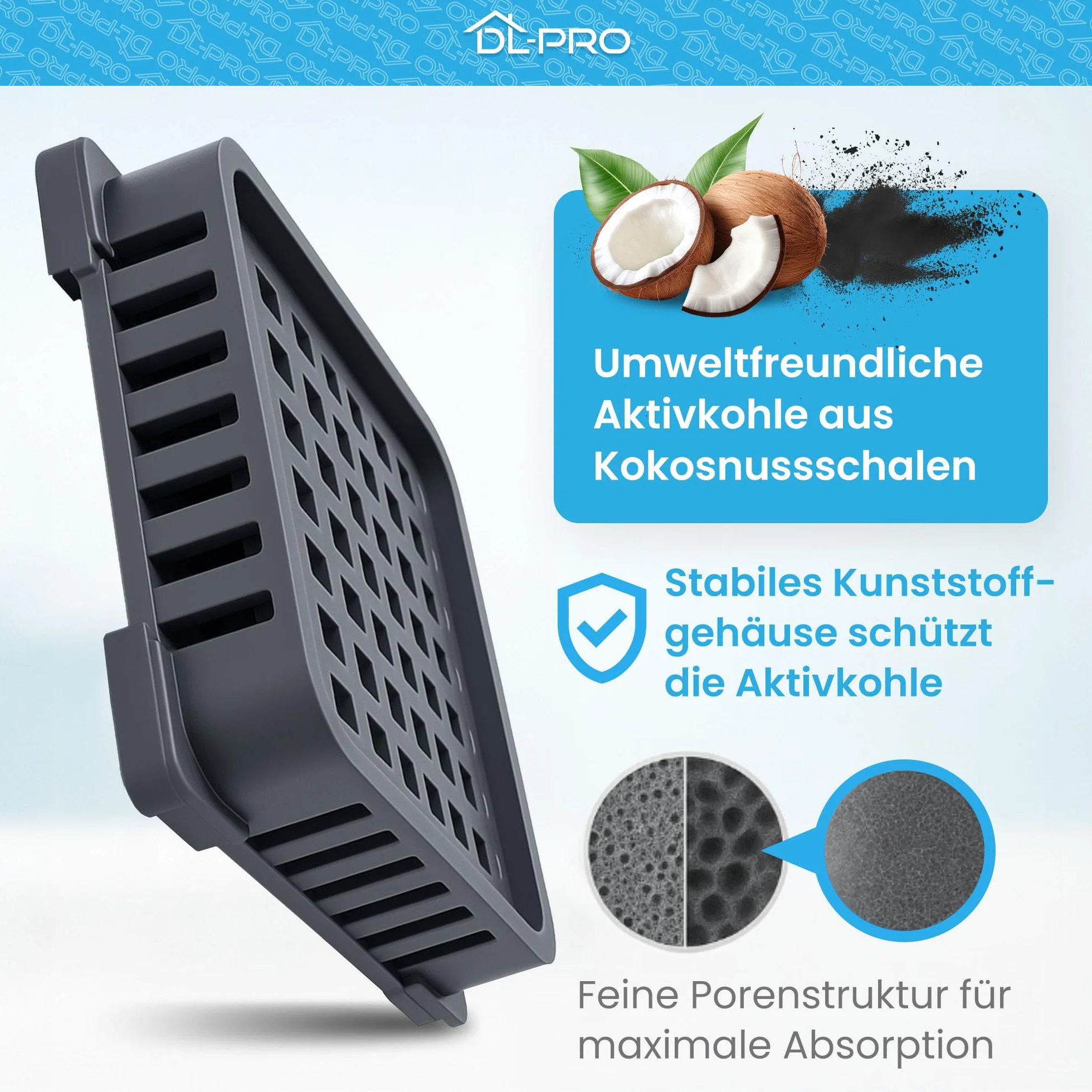 Zestaw 2 filtrów węglowych Fresh Air 48 x 44 x 10 mm do Liebherr