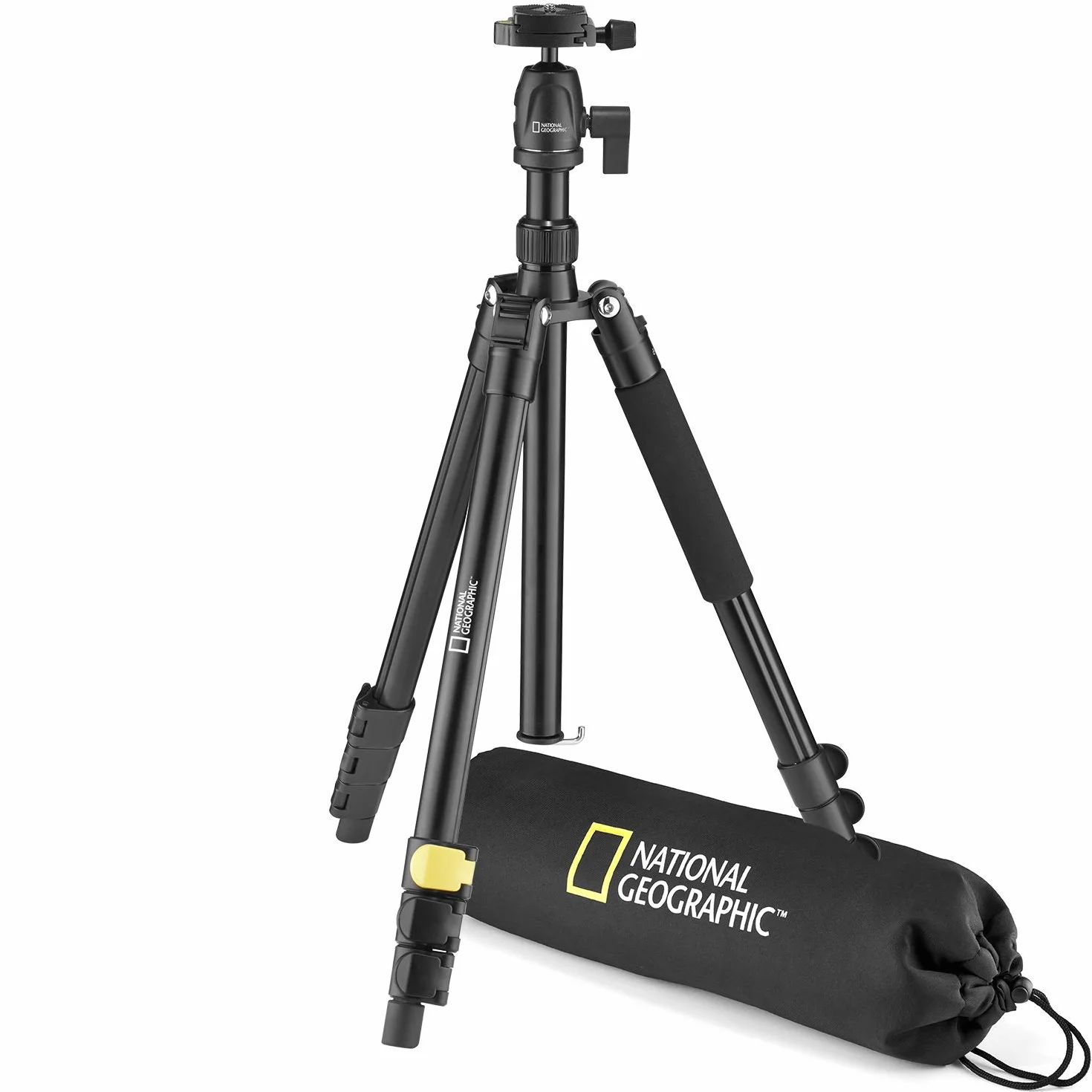 National Geographic Podróżny statyw fotograficzny z monopodem, aluminium, 4-sekcyjne nogi, blokada dźwigni, obciążenie 6 kg, torba transportowa, głowica kulowa, szybkie zapięcie, NGTR001L [Wyłącznie w