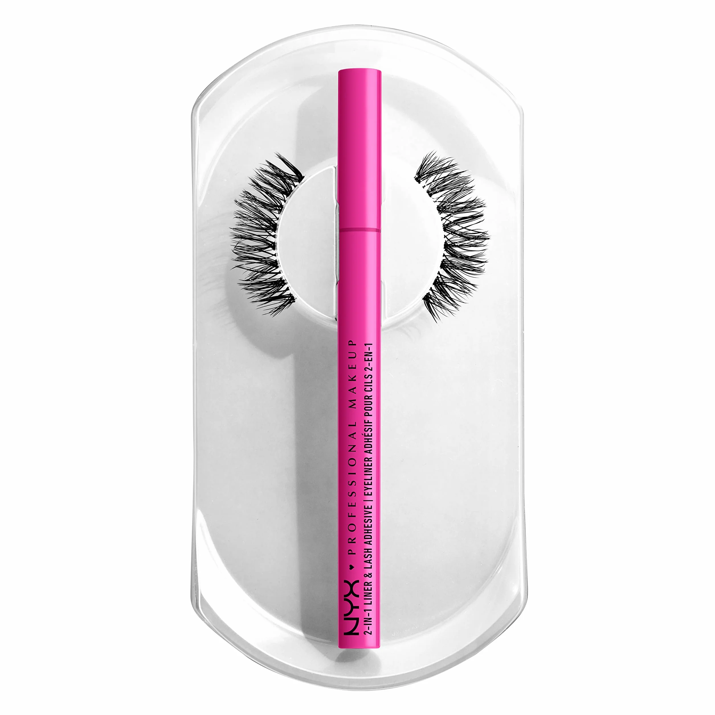 NYX Professional Makeup System sztucznych rzęs, trwały, czas noszenia 12 godzin, niewidoczne taśmy, wielokrotnego użytku, do 15 razy, wegańskie rzęsy, Jumbo Lash! zestaw, Fringe Glam Kit