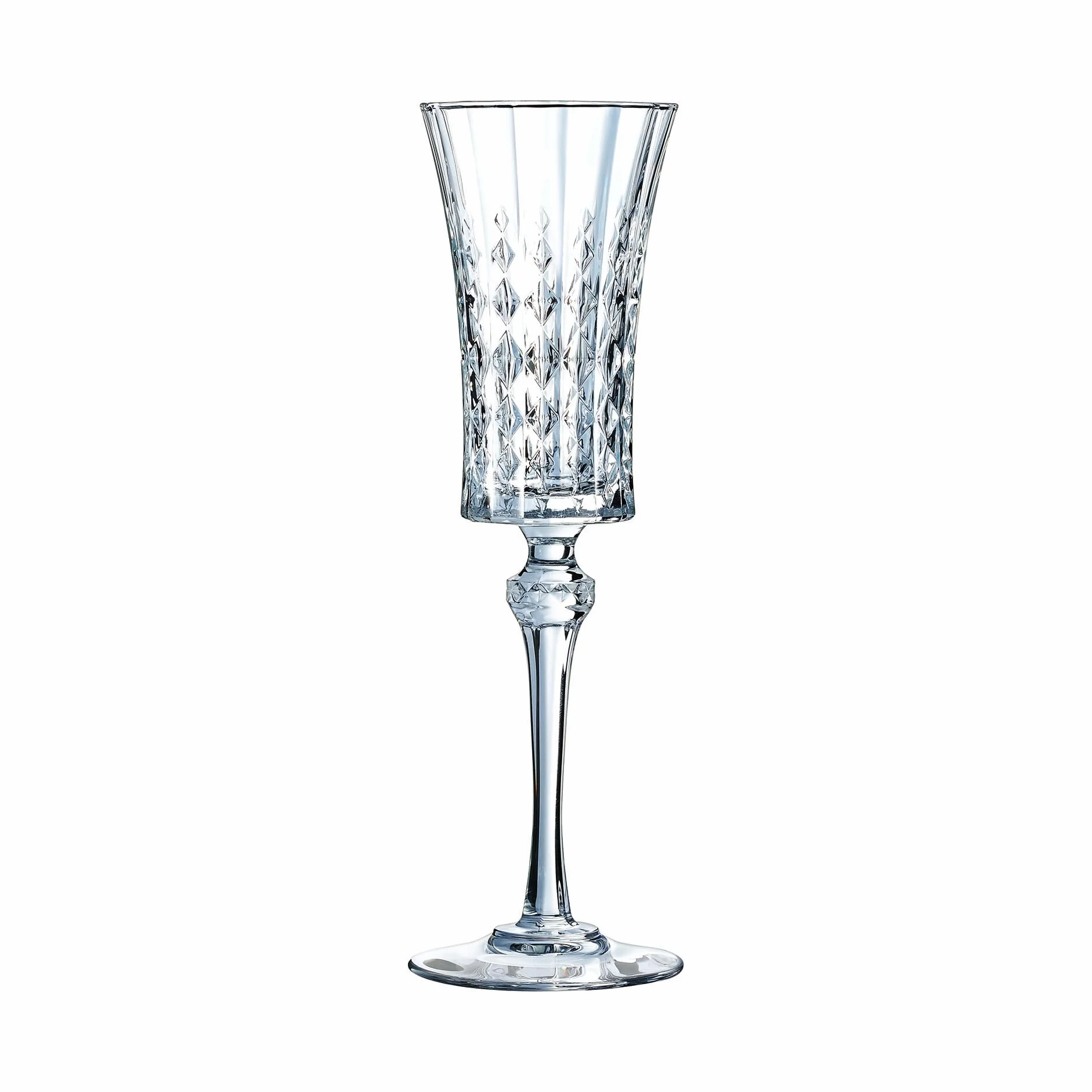 Cristal d'Arques Paris - Kolekcja Lady Diamond - 6 fletów 15 cl - Błyszczący, przezroczystość i wysoka wytrzymałość - Wyprodukowano we Francji - Wzmocnione opakowanie, odpowiednie do sprzedaży online