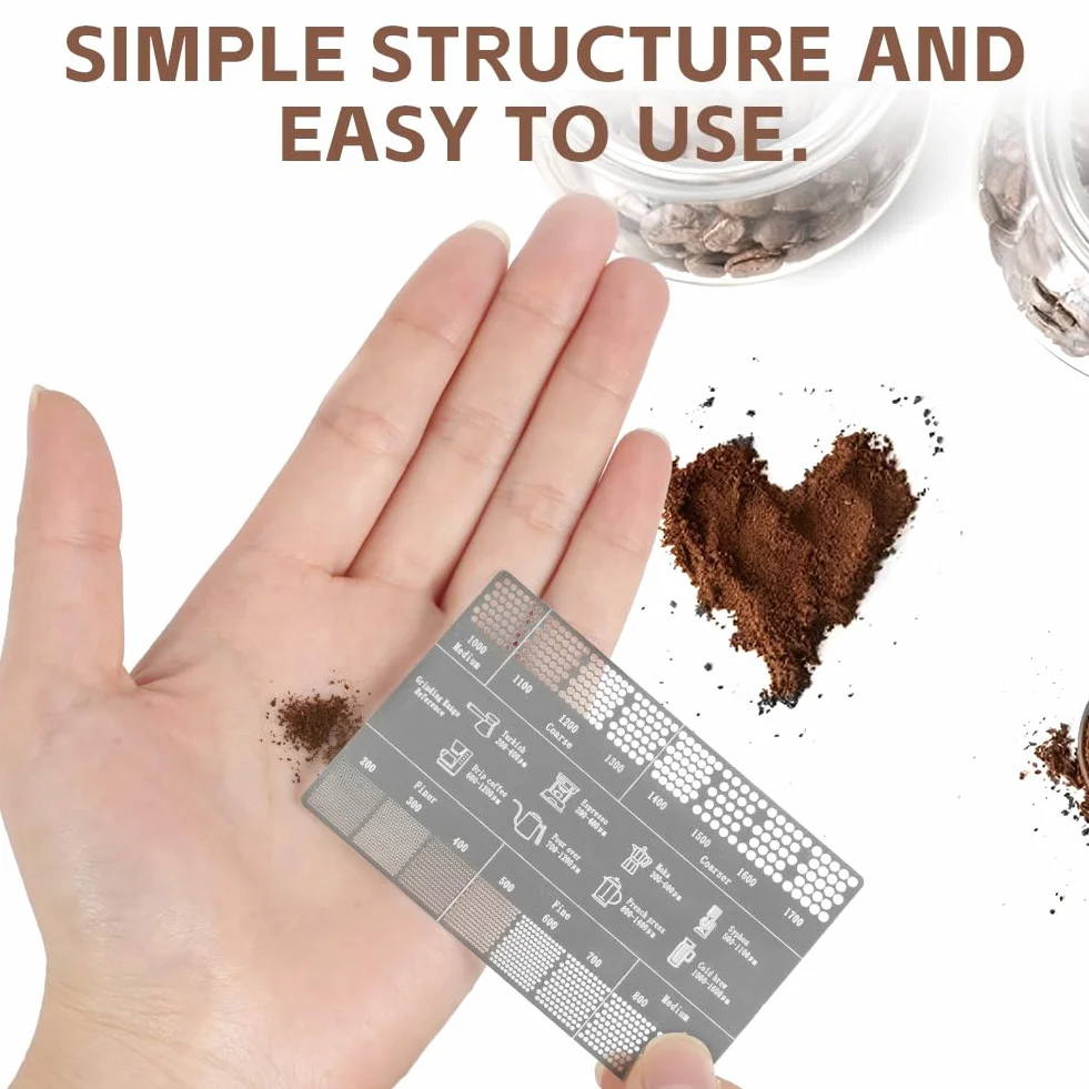 HOTUT Mąka do kawy, linijka do mielenia kawy ze stali nierdzewnej, karta pomiarowa do kawy mielonej