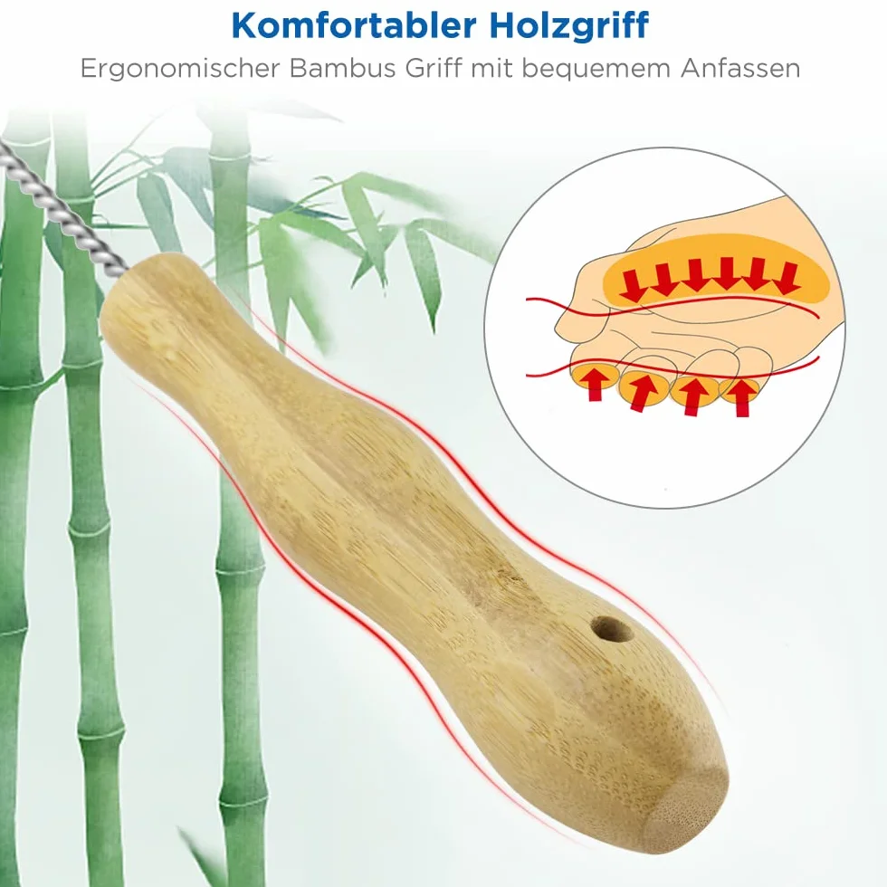 ecooe Szczotka do butelek 35 cm + 33 cm, miękki pluszowy pompon, do SodaStream i wazonów