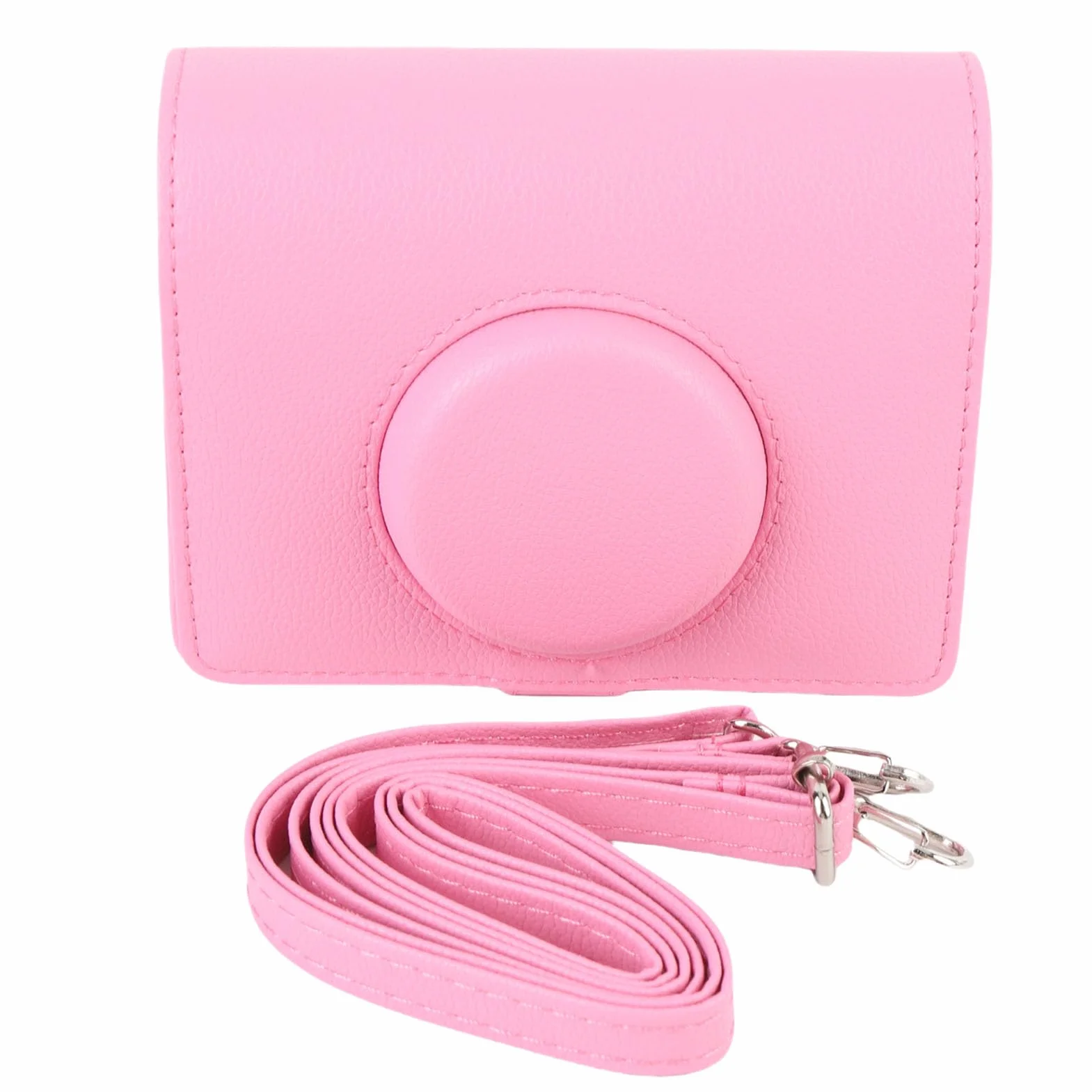 Elprico Etui Mini EVO, Skórzane Etui Ochronne z PU w ​​stylu Vintage do Aparatu Natychmiastowego Fuji Mini EVO ze Zdejmowanym, Regulowanym Paskiem na ramię