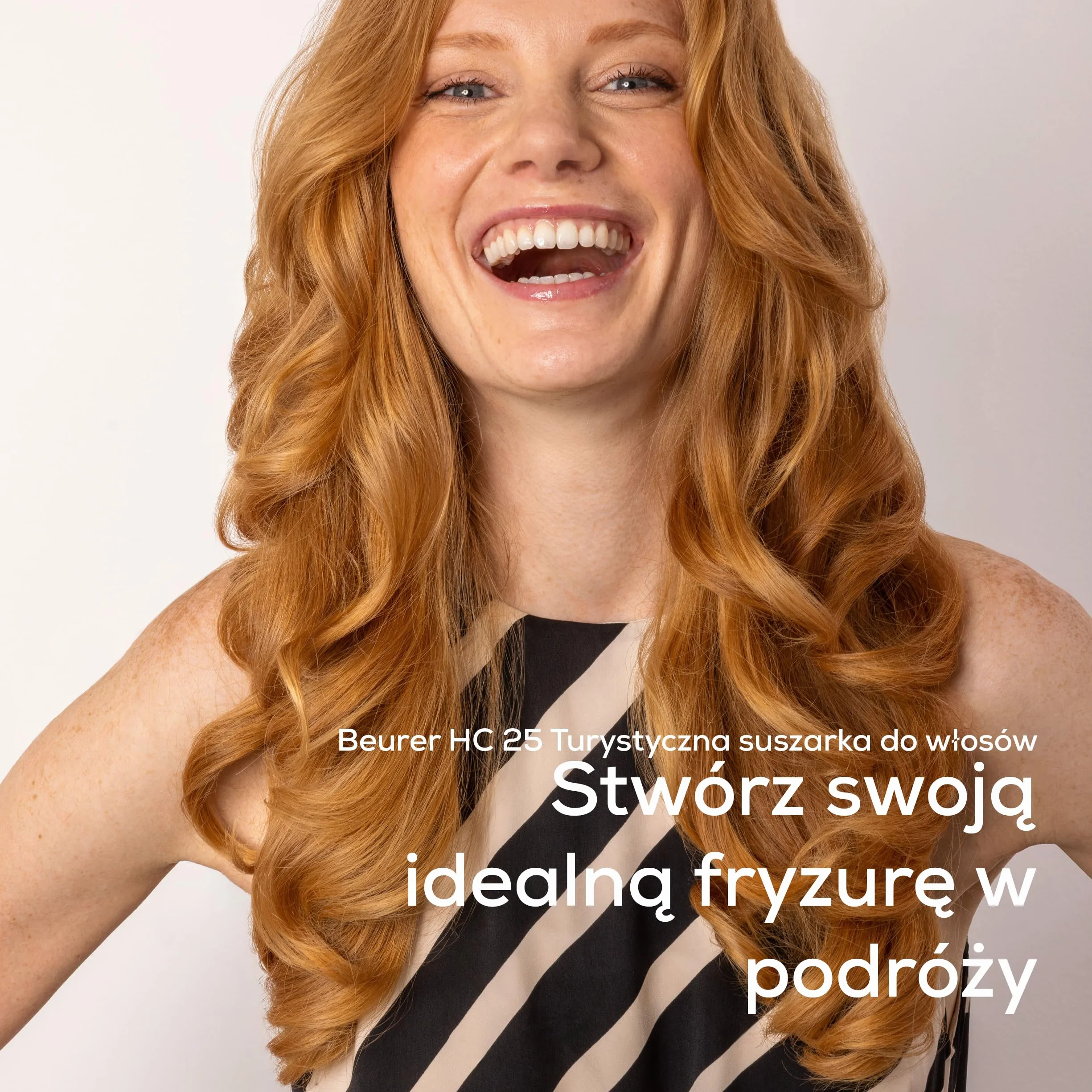 Beurer HC 25 podróżna suszarka do włosów z funkcją jonizacji, mocna, dla miękkich i gładkich włosów, składana, do podróży, 1600 W, regulacja napięcia na całym świecie 110-120/220-240 V