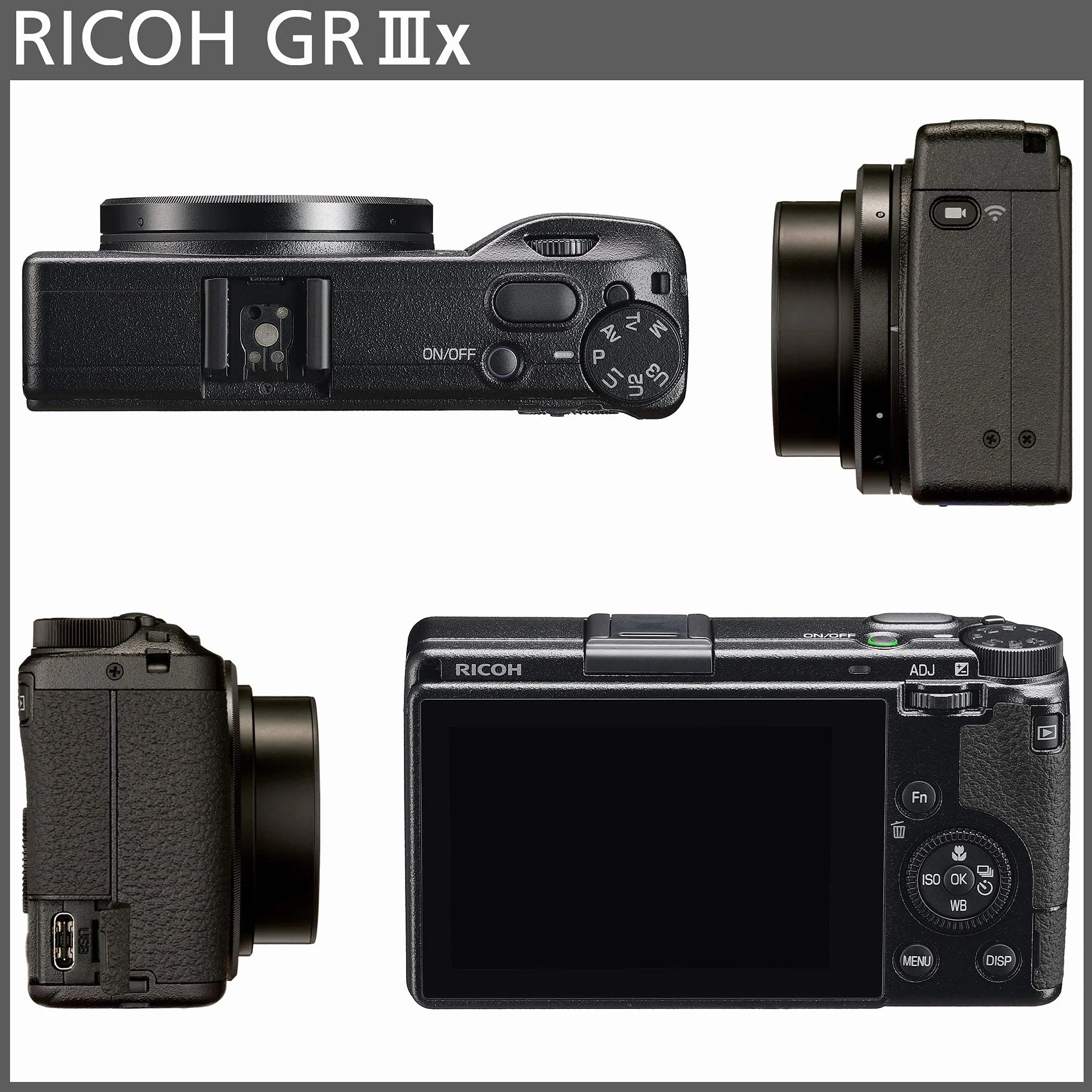 Ricoh Aparat cyfrowy GR IIIx [ogniskowa 40 mm] [Wyposażony w duży czujnik CMOS o rozmiarze 24,2 m APS-C ] [Najlepsza kamera z migawką] [Szybkie uruchamianie w około 0,8 sekundy] [Hybrydowy AF]