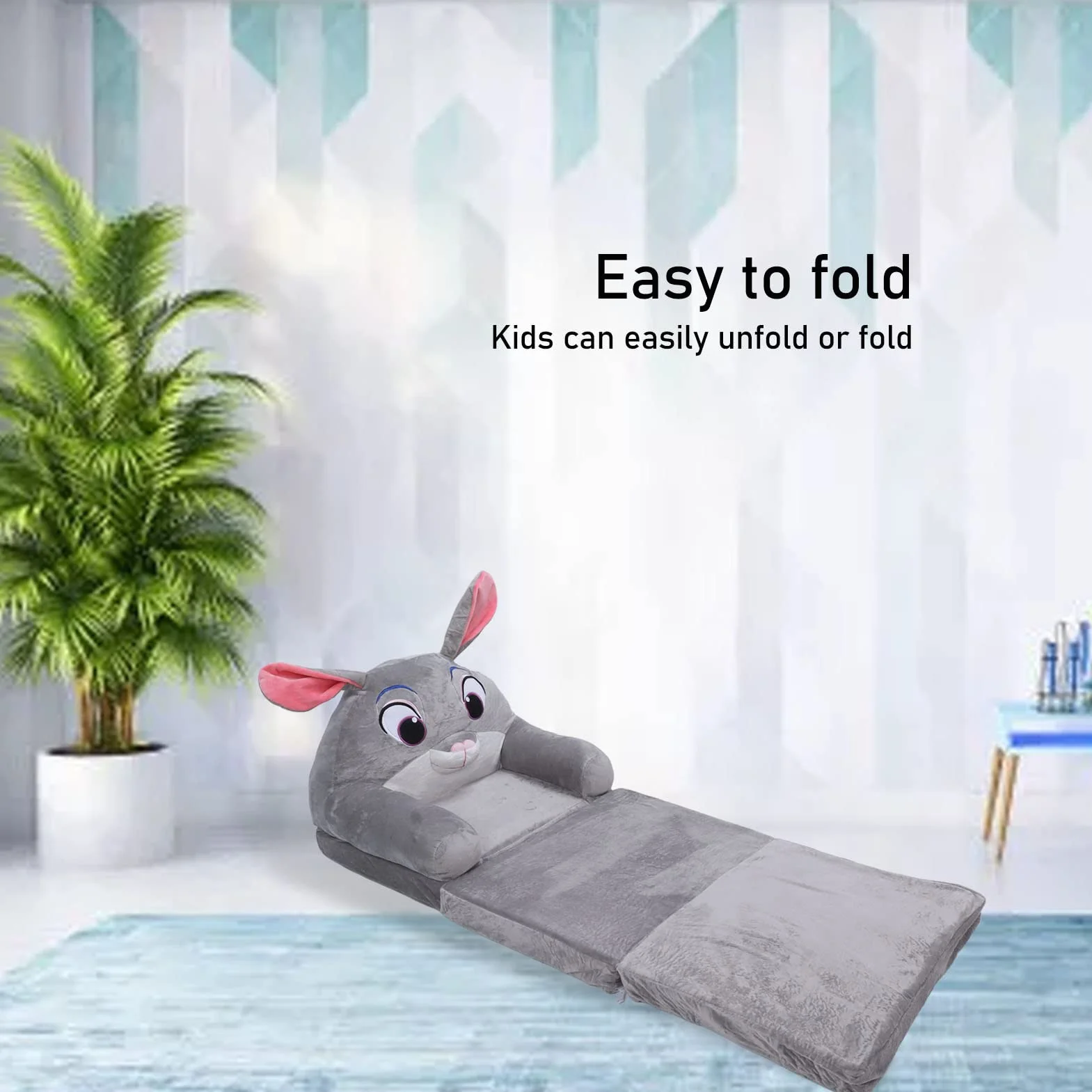 Składana sofa dla dzieci, wygodna urocza miękka rozkładana sofa dla dzieci, bardzo miękka sofa dla dzieci z podłokietnikami, składane łóżko dla malucha do salonu (3 poziomy)