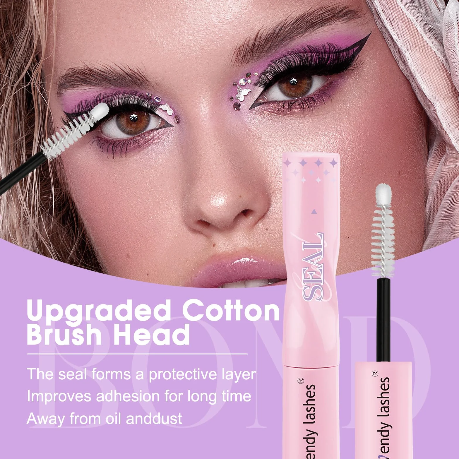 Cluster Lashes Klej i uszczelnienie 2 IN 1 Lash Bond and Seal dla indywidualnych klastrów Przedłużenia rzęs Czarny Lash Bond Wodoodporny rzęs Różdżka Mocne trzymanie Klaster Klej do rzęs