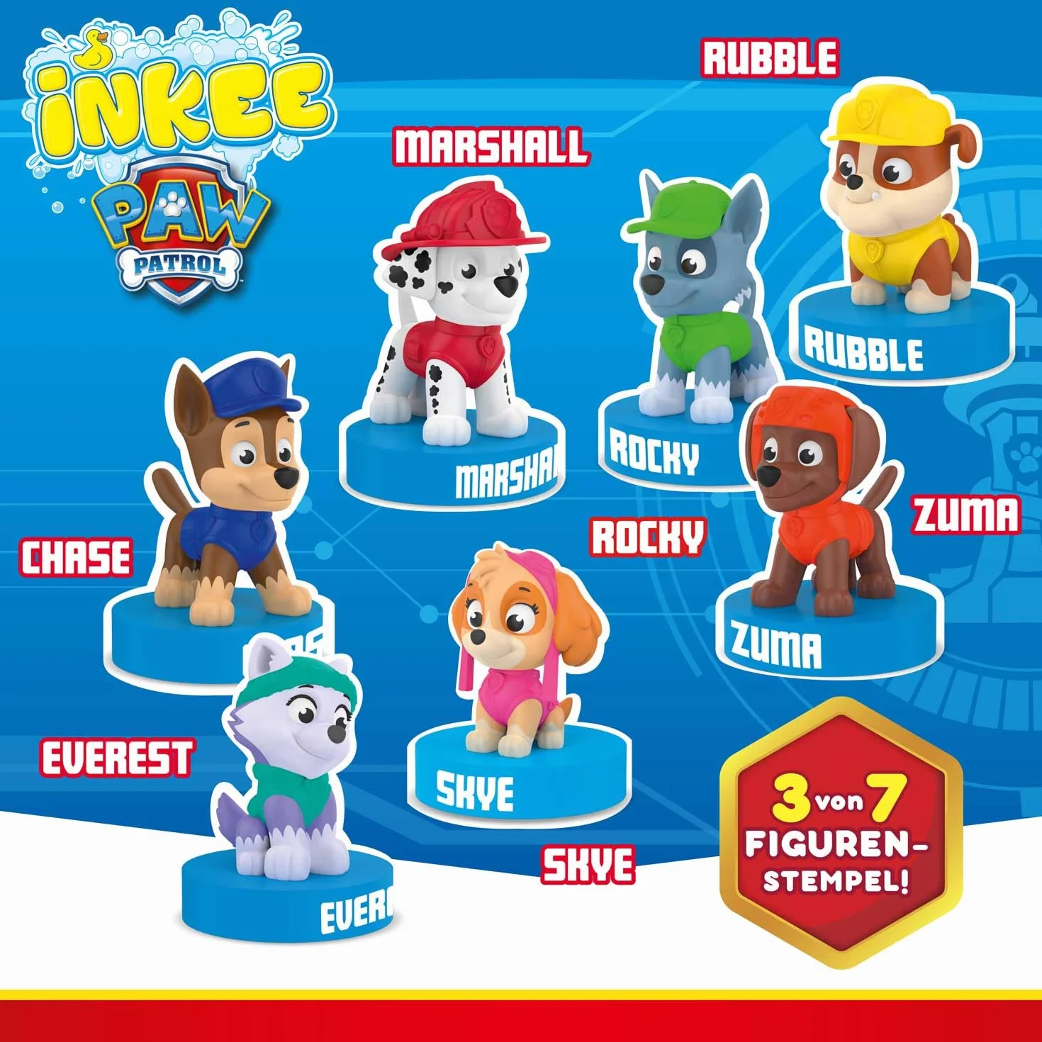 INKEE Surprise Paw Patrol – Zestaw 3 Bomb do Kąpieli dla Dzieci z Niespodzianką, Kule do Kąpieli ze Stempelkami Psi Patrol – Dodatek do Kąpieli dla Dzieci