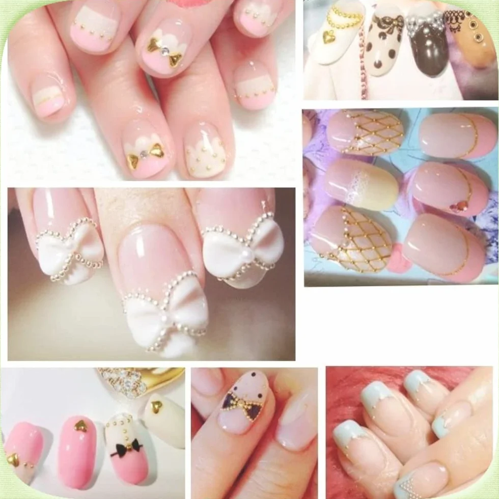 Kawior do paznokci, złote srebrne koraliki koraliki 3D DIY Punk nit klejnoty Manicure koraliki klejnoty dekoracja dla kobiet Manicure