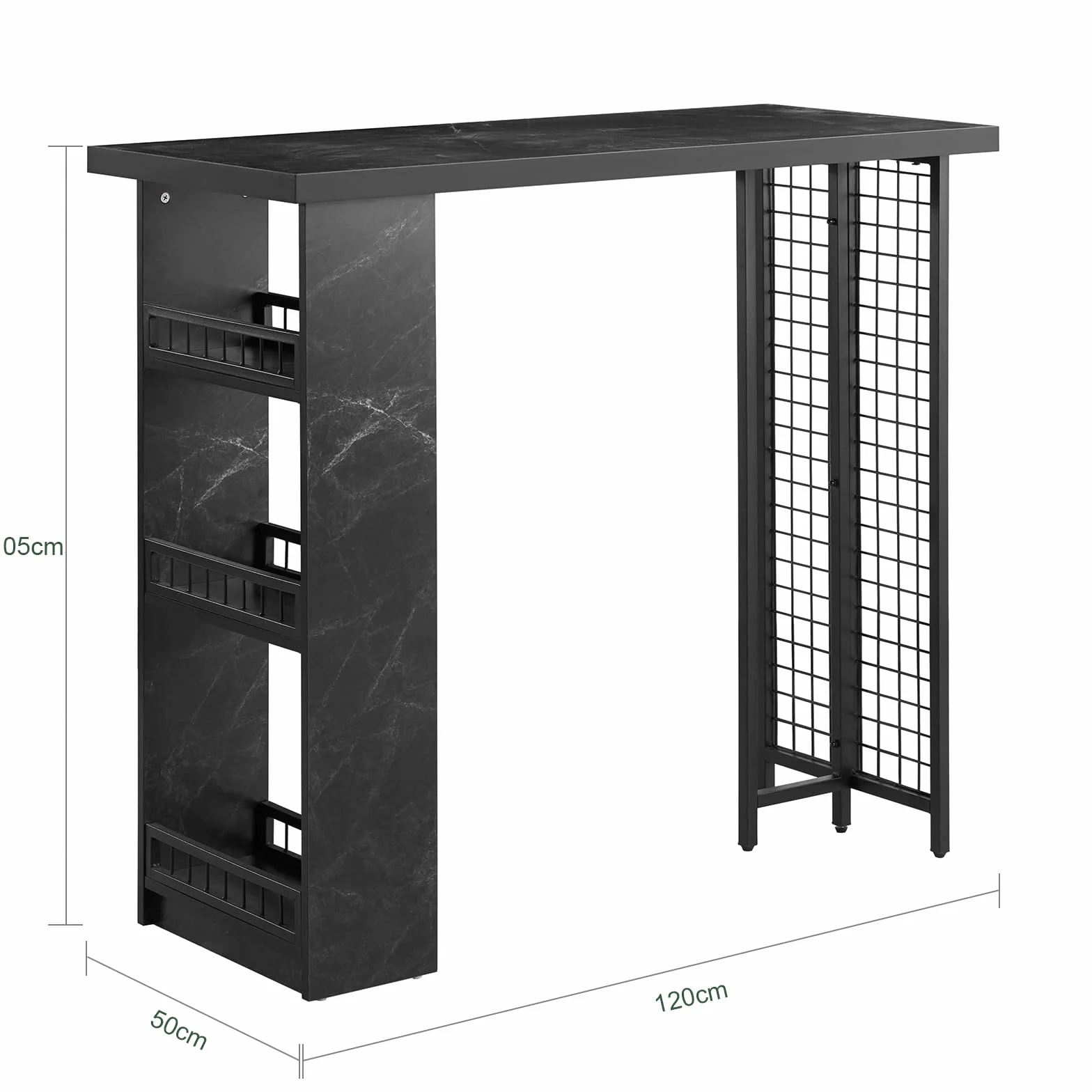 SoBuy FWT100-SCH Stolik Barowy Wysoki 120x105x50cm imitacja marmuru