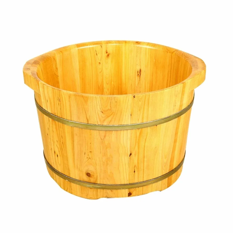 Drewniane wiadro do kąpieli stóp Wanna z hydromasażem do stóp, wiadro do moczenia stóp, umywalka do stóp dla dorosłych, wanna do stóp do moczenia stóp, drewniane wiadro do pedicure Super łat