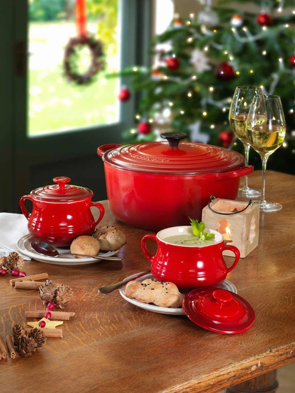 Le Creuset 91017511060000 zestaw 2 misek do zupy z kamionki 0,6 l, Cerise