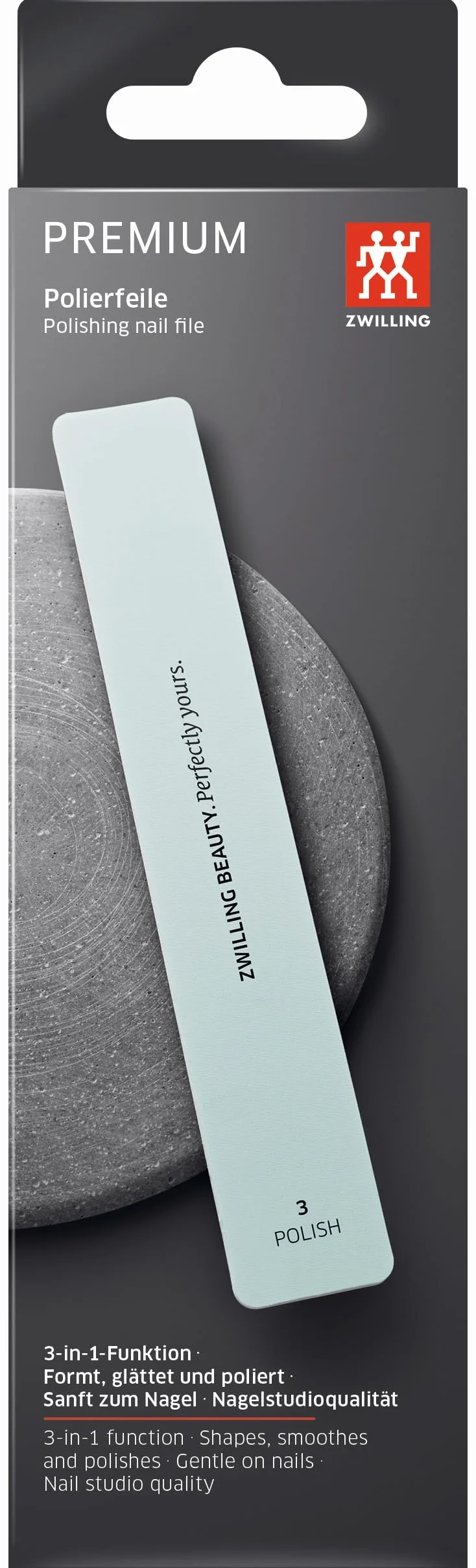 ZWILLING Pilnik do polerowania (3 ziarniste powierzchnie do kształtowania, wygładzania i polerowania, korygowania nierówności i rowków), premium, biały, 160 mm