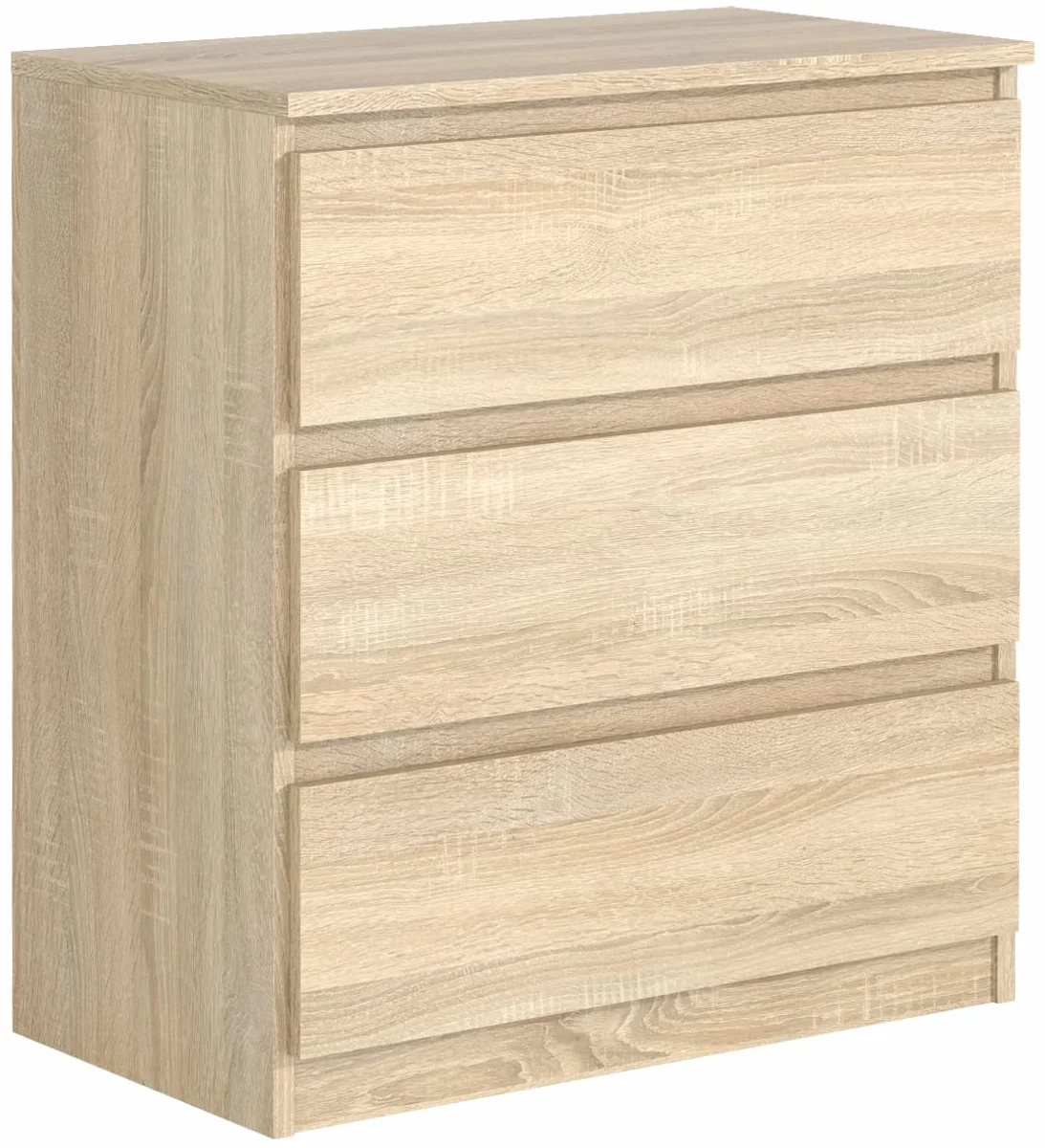 Meble Masztalerz Komoda Sonoma 70 cm Matowa z 3 szufladami 70x78,5x39 cm
