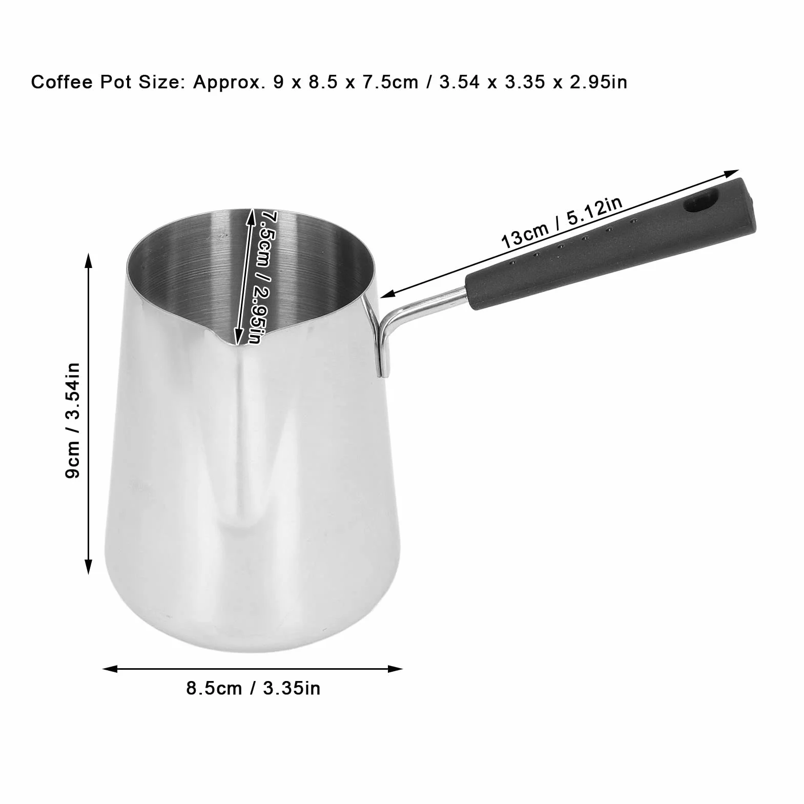 Mini podgrzewacz do masła ze stali nierdzewnej i garnek grzewczy do tureckiej kawy z dzióbkiem, garnek do topienia mleka, odporny na wysokie temperatury uchwyt bakelitowy, idealny do kawiarni w domu