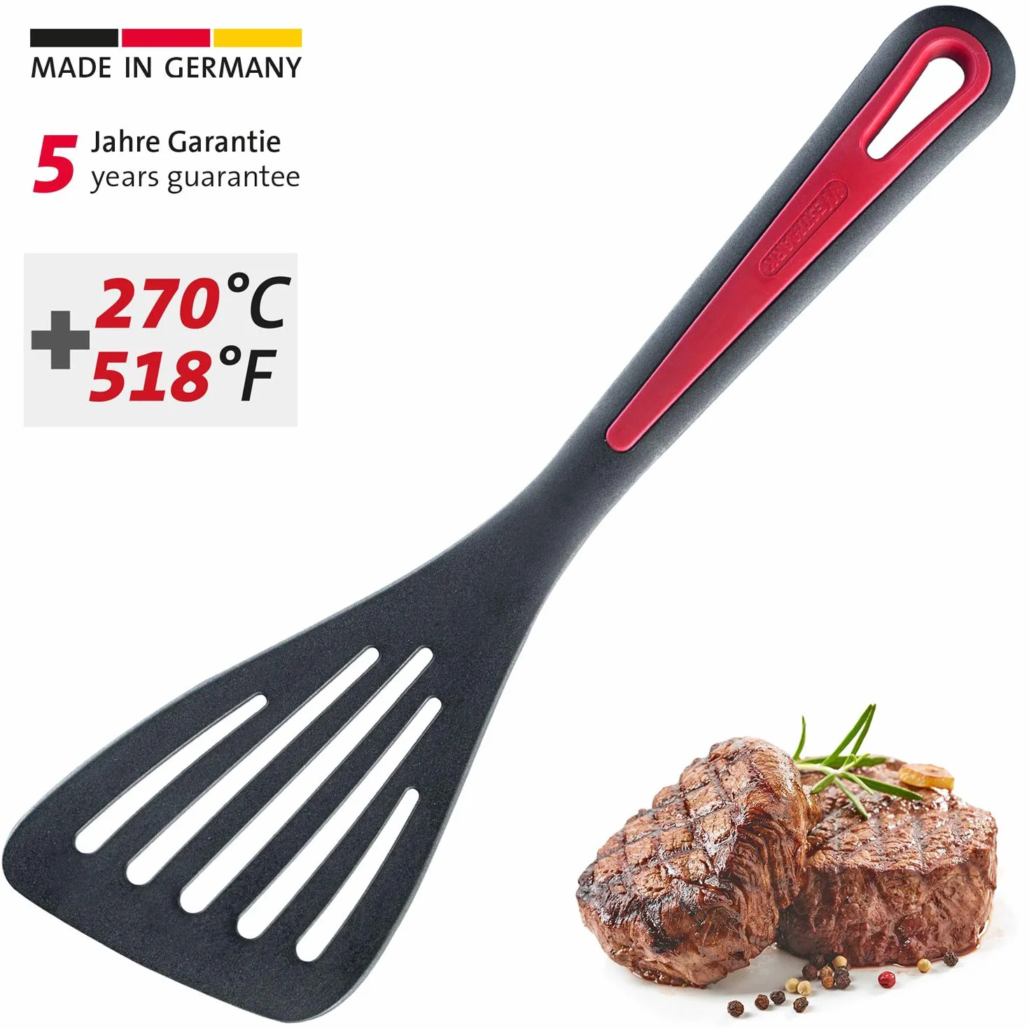 Westmark Łopatka 30 cm Odporność na temp. do 270°C PPA Gallant Plus Czarna/Czerwona