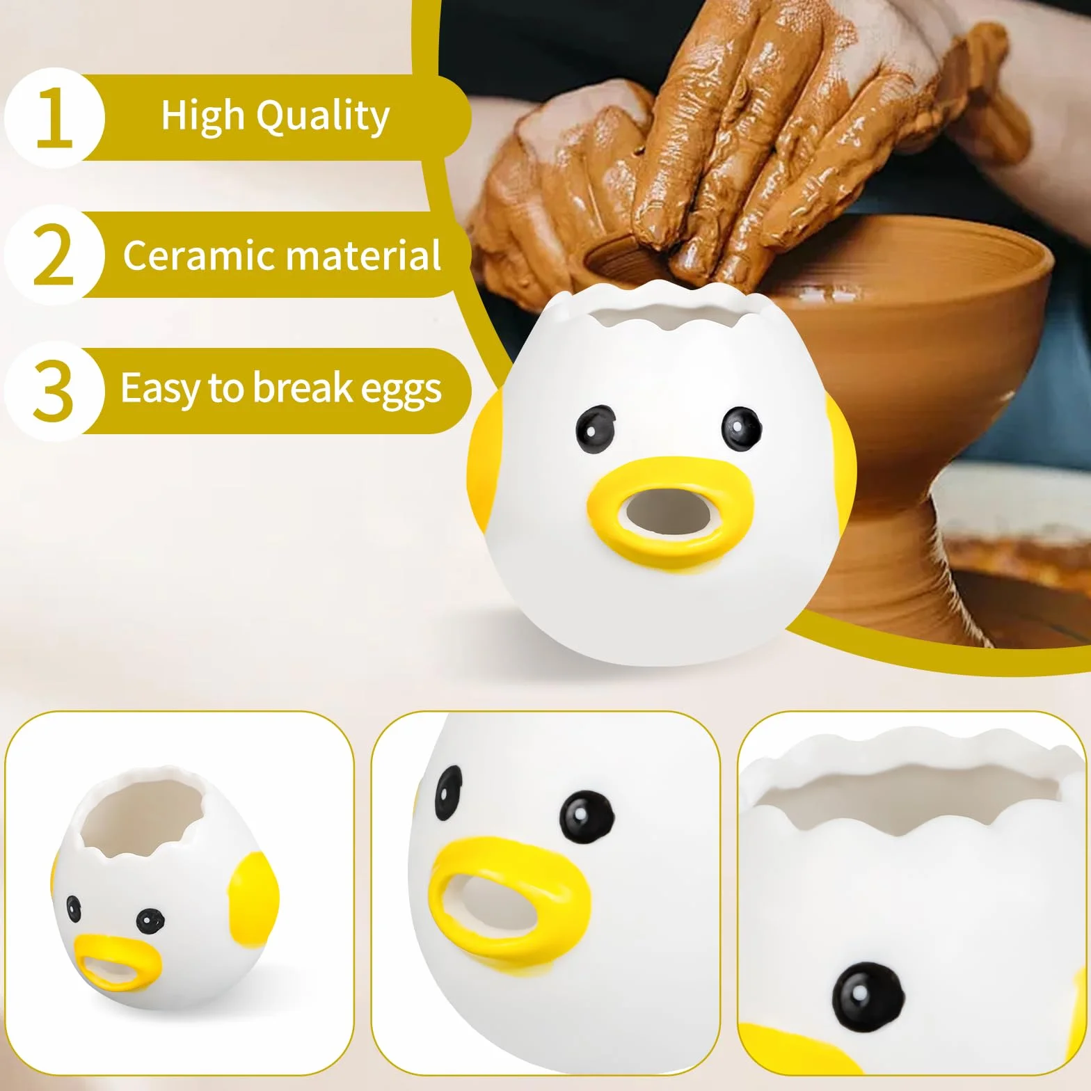 Ceramiczny Separator Żółtek Żółty do Kuchni i Pieczenia