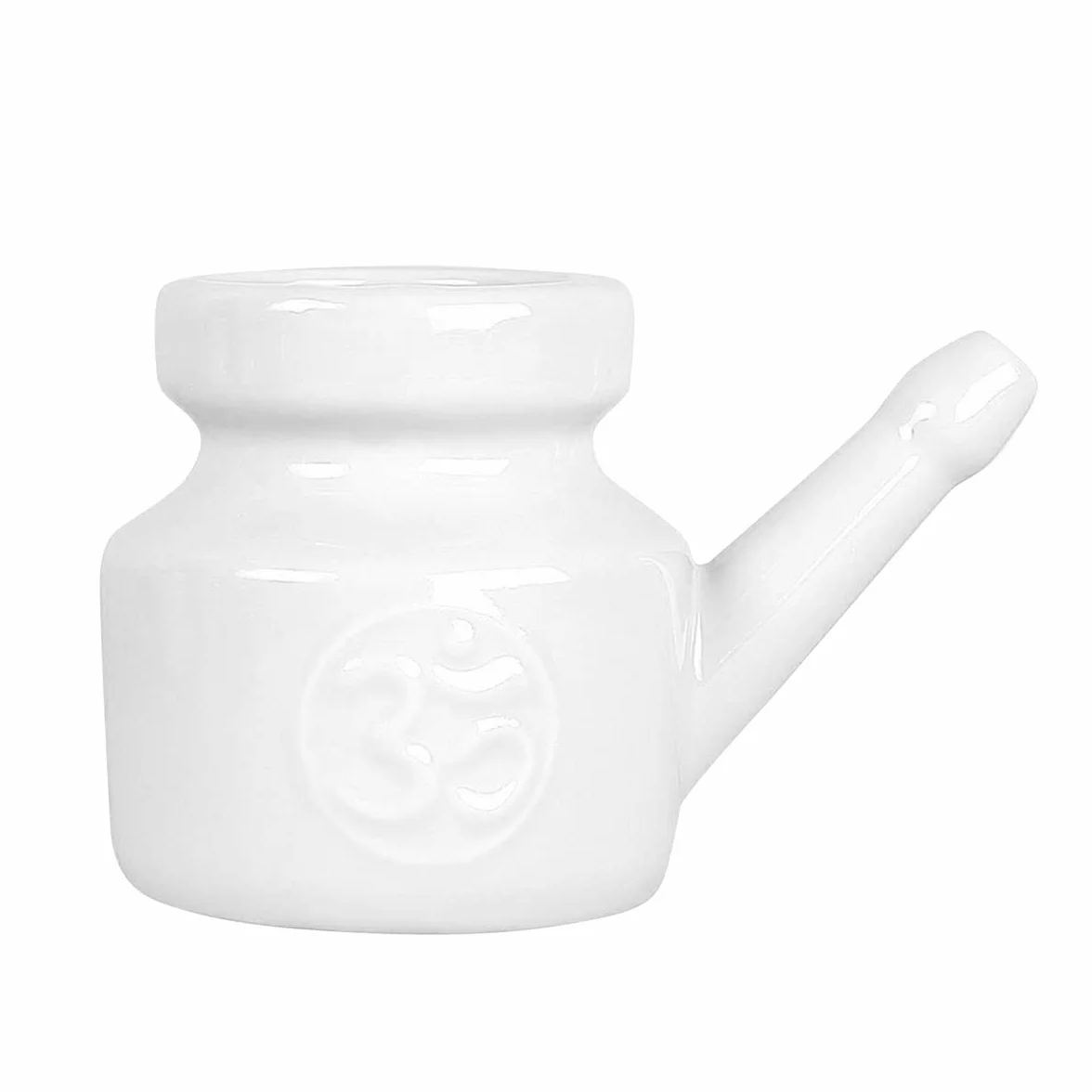 Ceramiczny garnek Neti 350 ml trwały szczelny wylewka do płukania biały