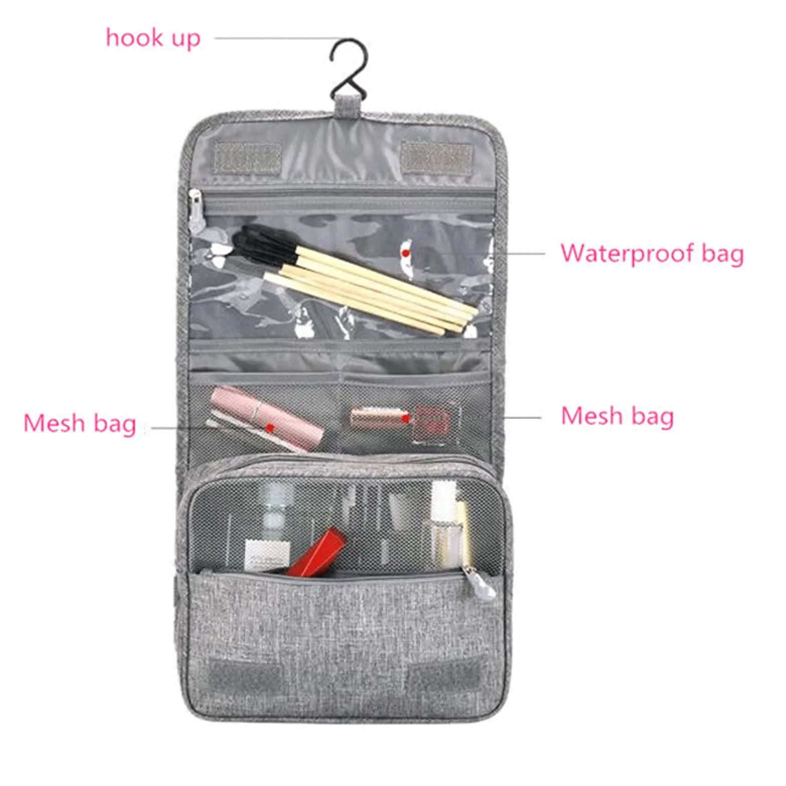 DieffematicHZB Kosmetyczka Multifunctional hook travel bag waterproof toiletries storage bag Universal Travel Makeup Bag Makeup storage bag (Color : Blu)