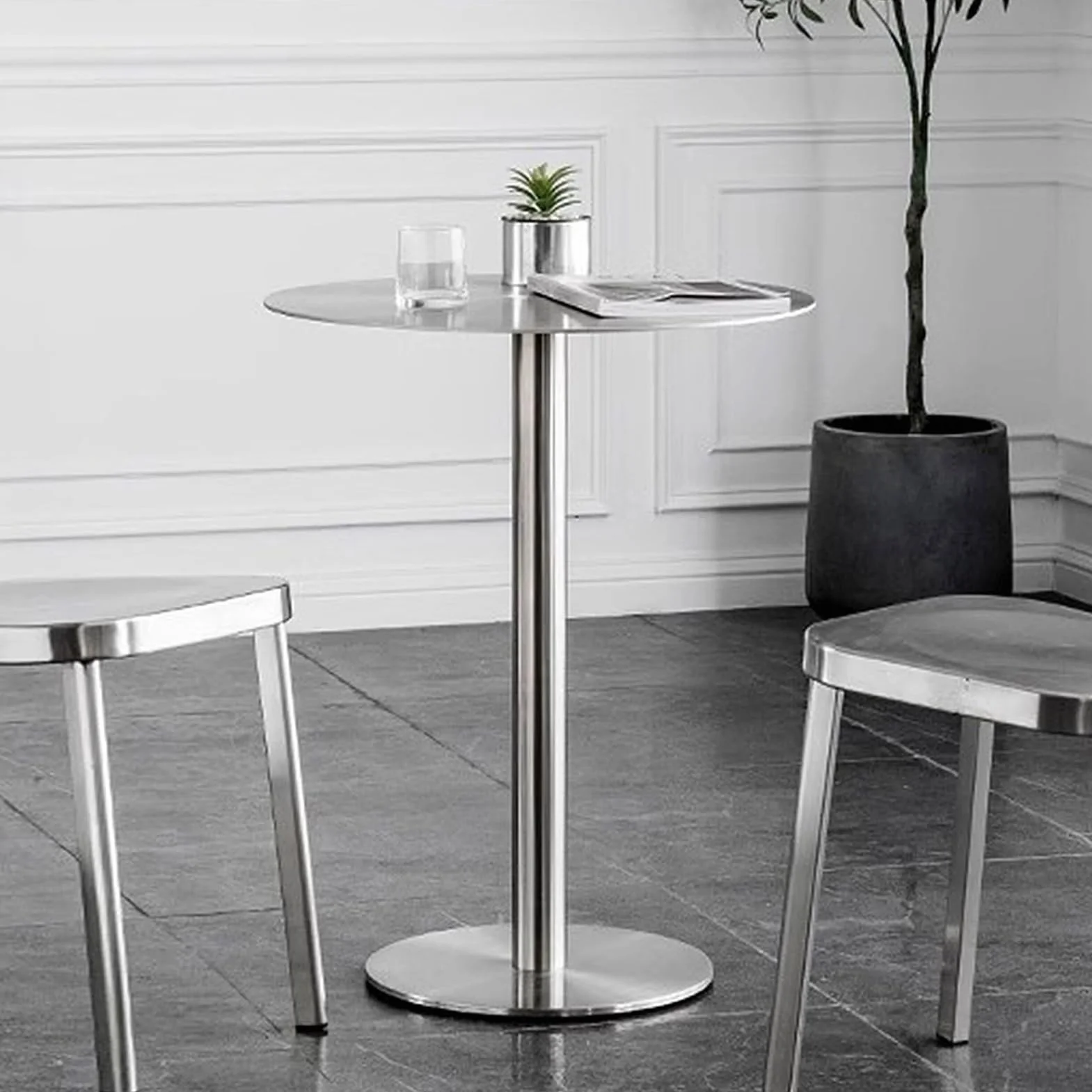 Stół bistro barowy ze stali nierdzewnej okrągły 40 cm 50 cm 60 cm