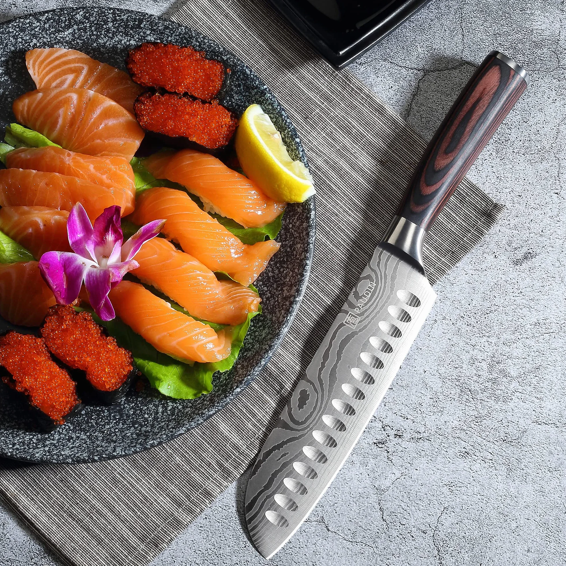 Paudin Profesjonalny zestaw noży kuchennych 5 szt. japońskich ze stali nierdzewnej Santoku