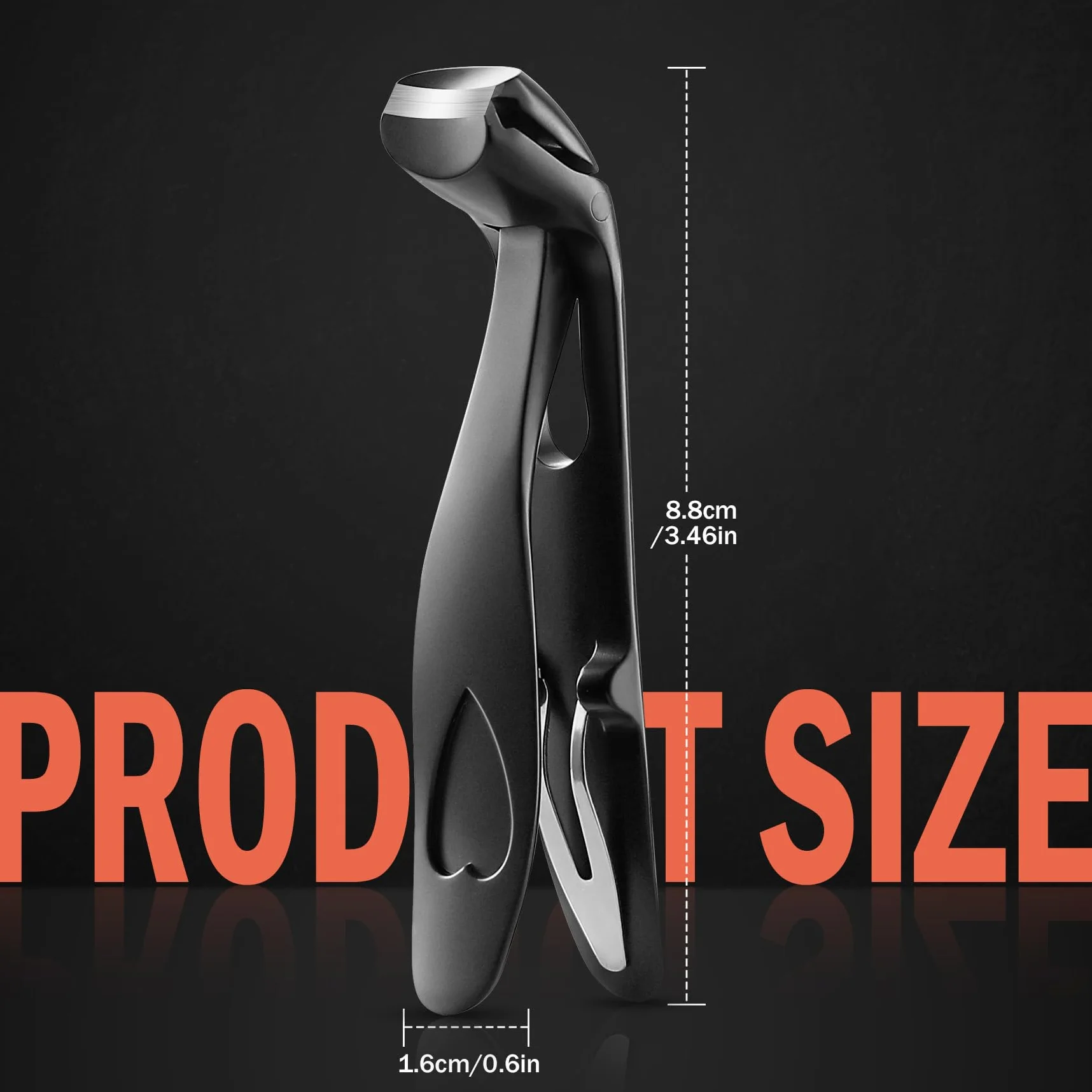 BEZOX Obcinacz do paznokci dla seniorów – ergonomiczny obcinacz do paznokci do grubych paznokci, stal premium, trymer do paznokci z łapaczem, dla mężczyzn i kobiet, czarny