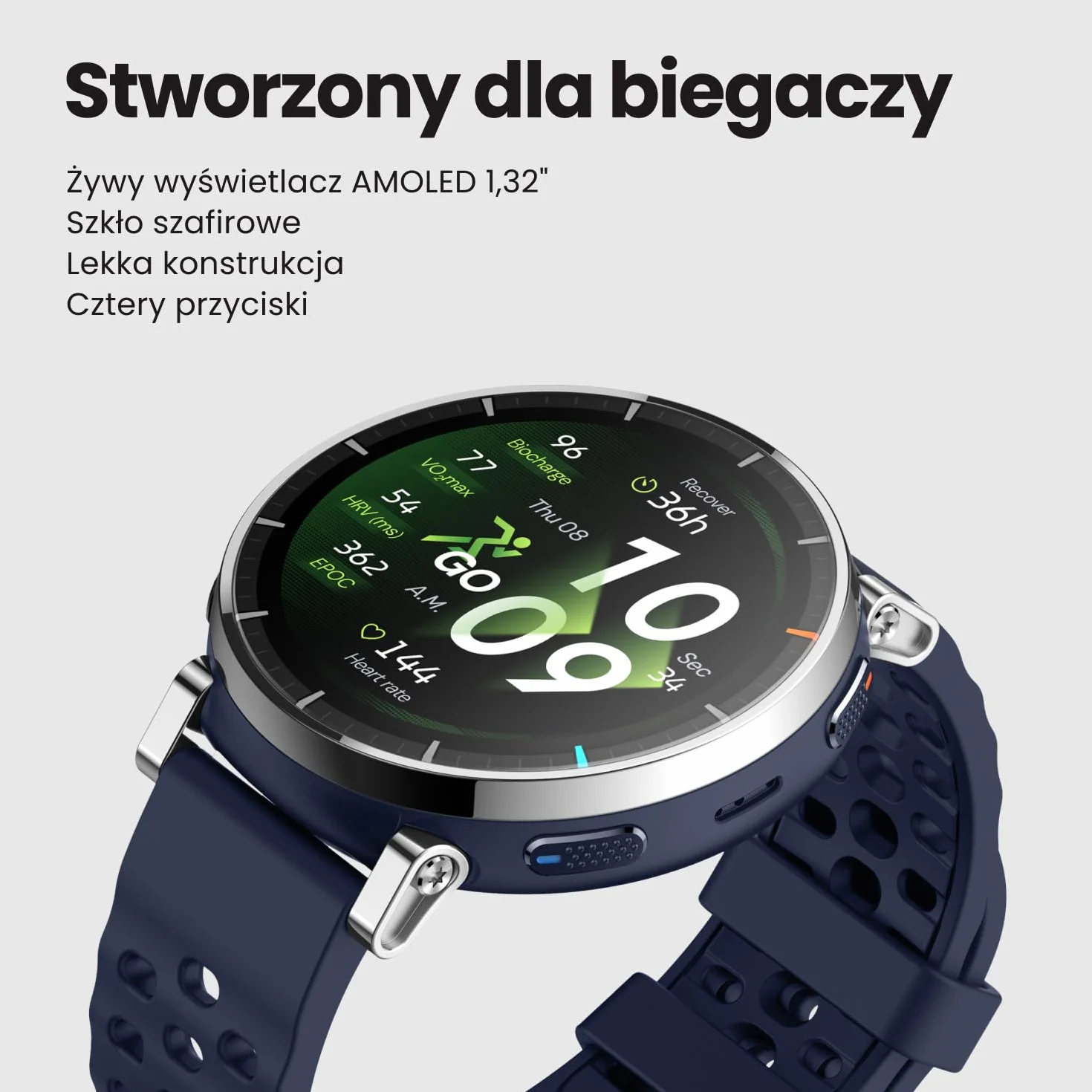 Amazfit Active 3 Premium 45mm GPS Smartwatch do biegania, AMOLED 1,32” szkło szafirowe, Bateria do 12 dni, 4GB, NFC, Mapy offline, 170+ trybów, 5 ATM, Pulsometr i tracker fitness dla Android i iPhone