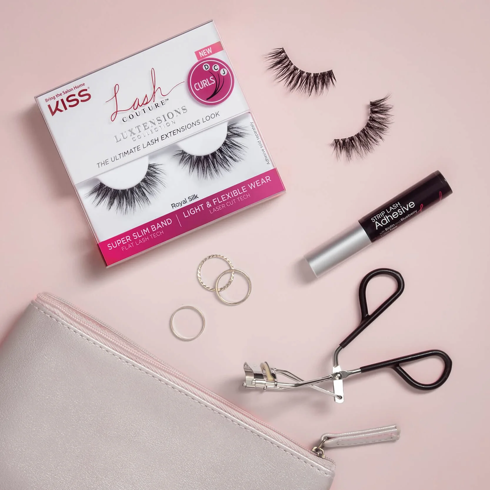KISS sztuczne rzęsy Lash Couture LuXtensions -Royal Silk, 1 para rzęs, 1 klej 1g