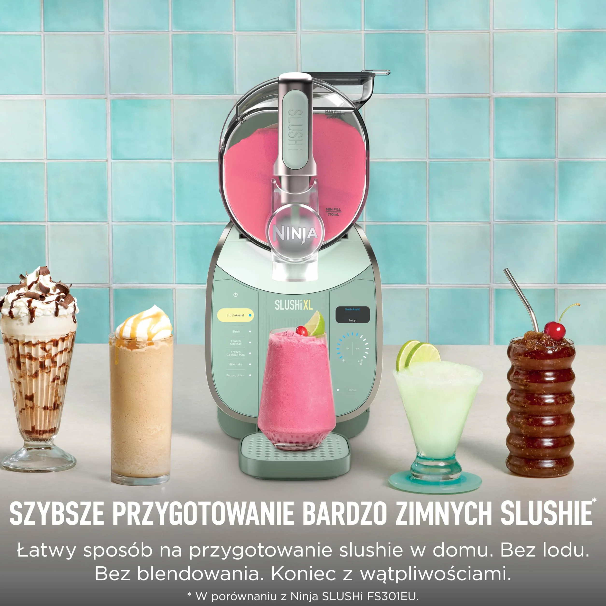 Ninja SLUSHi XL maszyna do mrożonych napojów 3,7l SlushAssist Zielony FS601EUGN