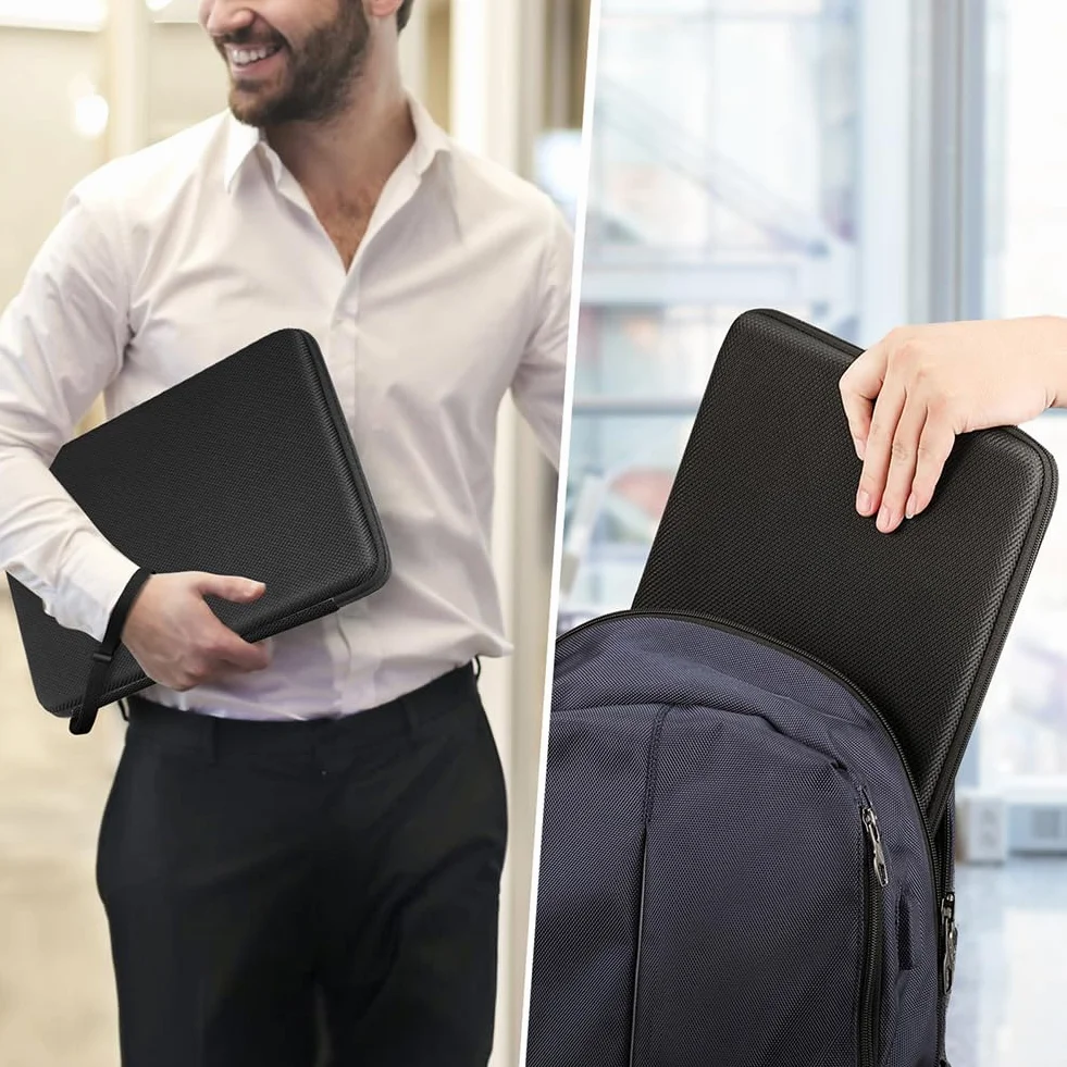 FINPAC Twardy pokrowiec na laptopa MacBook Pro 14 cali 2023-2021 M2 M1, MacBook Air 13" 2022-2018, 13" MacBook Pro 2022-2016, wodoodporne etui do Dell XPS 13, Surface Laptop, HP, Acer, czarny
