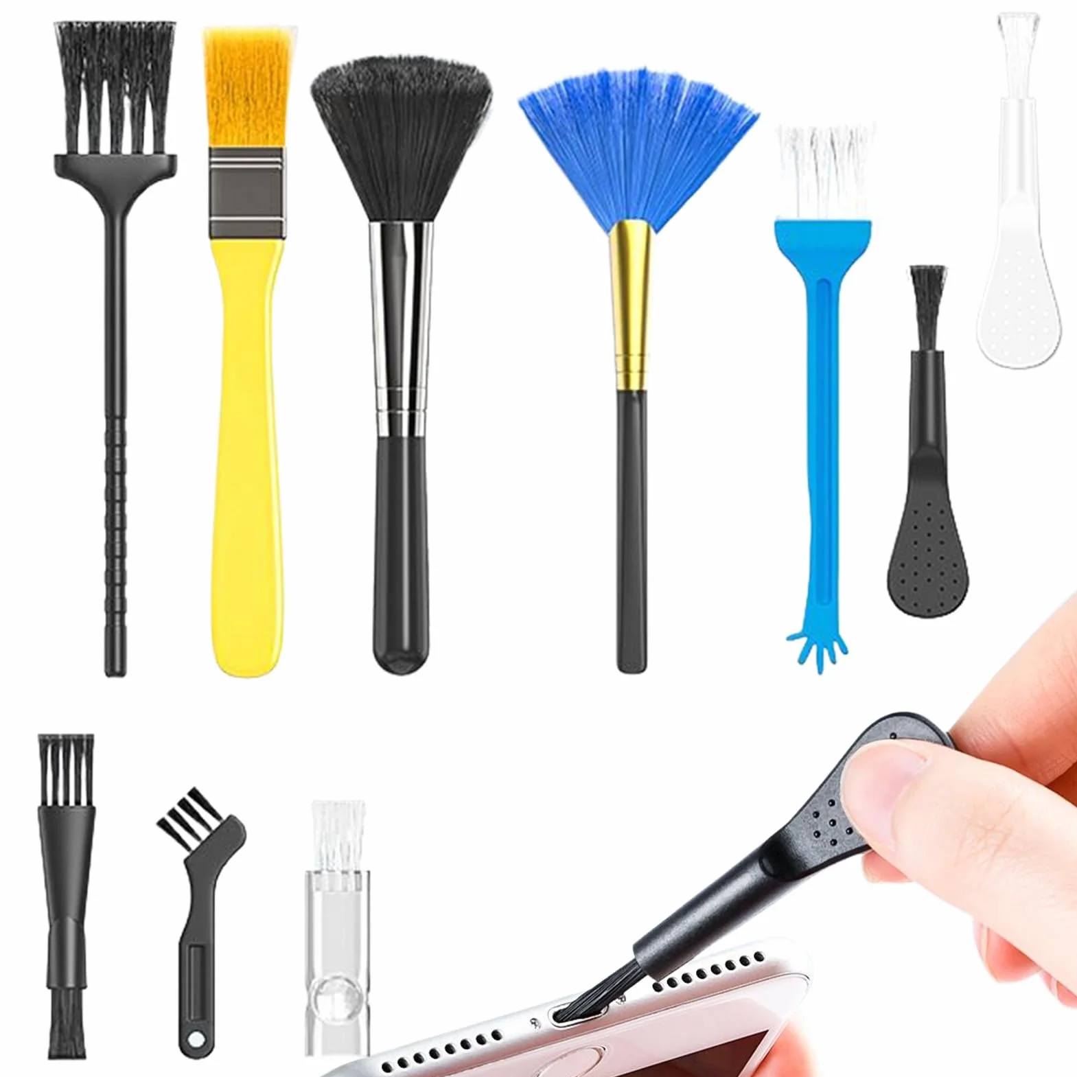 Keyboard Cleaning Kit, Computer Cleaner Brush Set, Portable Multi-Purpose Dust Remover, Detailing Cleaning Tool for Console, Mousepad, Phone, Tablet, Travel, Home, Work Desk