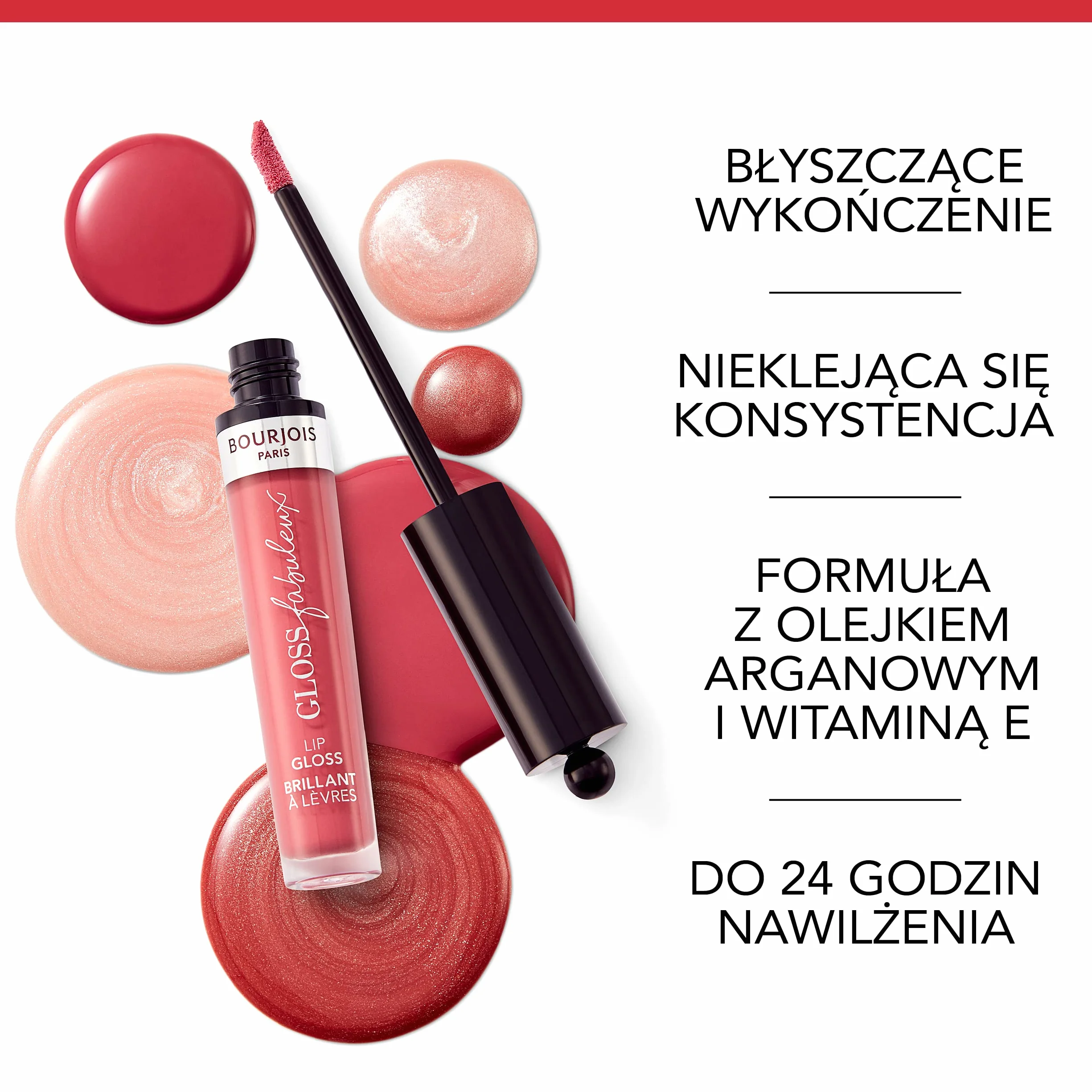 Bourjois Fabuleux Gloss nawilżający błyszczyk do ust z witaminą E, długotrwały błyszczyk, kremowa konsystencja, nr 003 Rose Charismatic