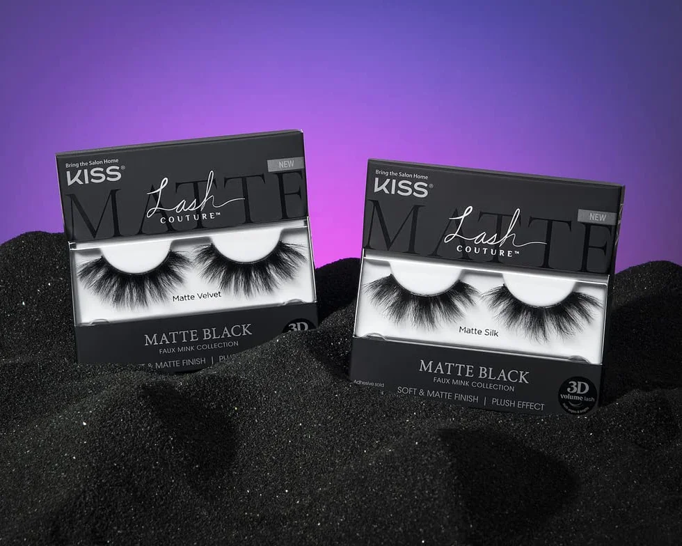 KISS sztuczne rzęsy na pasku Faux Mink 3D Matte Collection - 1 para rzę, 1 klej