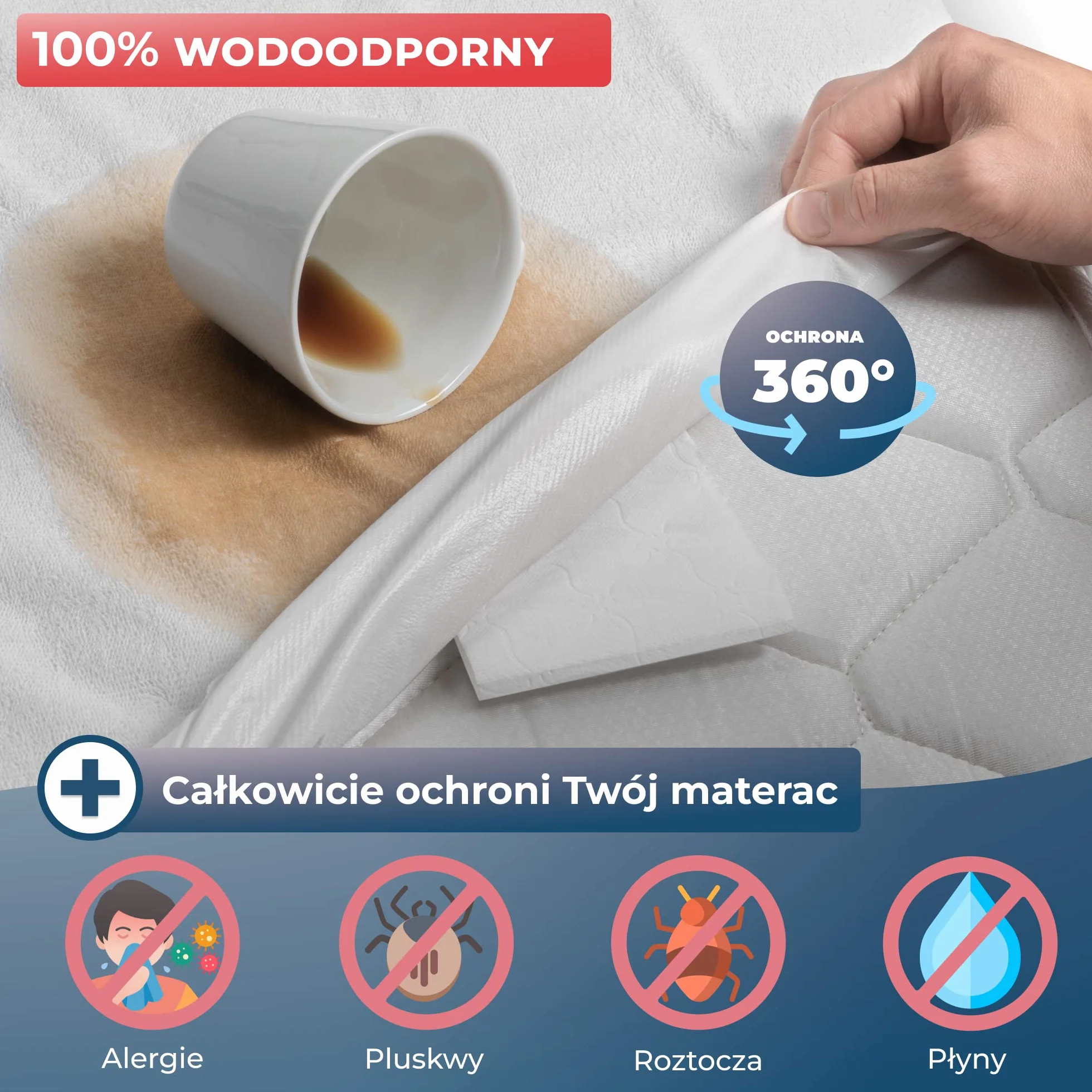WRAPPYBAG® Wodoodporny pokrowiec ochronny na materac bawełniany 14 rozmiarów