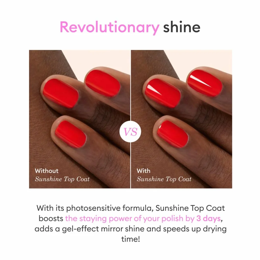 Manucurist, Top Coat Sunshine Green, top vegański, 9-Free, do 69% składników biologicznych, wyprodukowano we Francji, butelka 15 ml