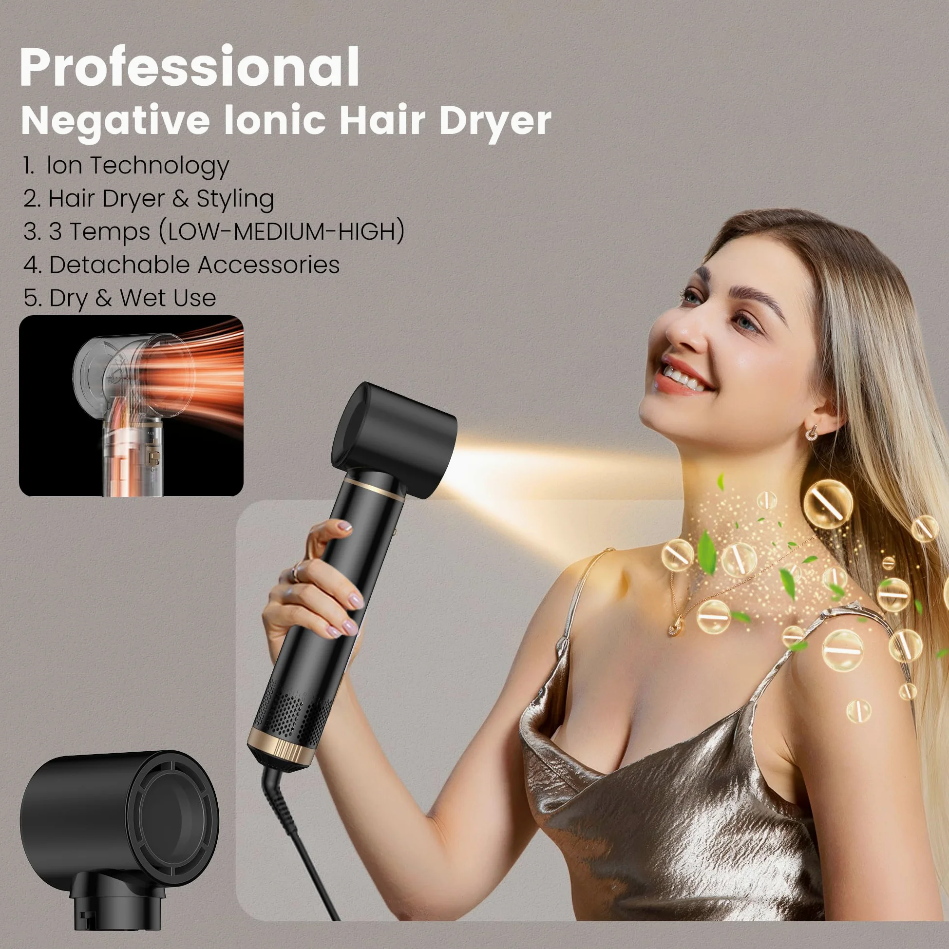 Airbrush 5 w 1 dmuchawa szczotka 5 w 1, suszarka do włosów 5 w 1 z lokowaniem do włosów na sucho, szczotka, szczotka termiczna 5 w 1, do suszenia, kręcenia, prostowania, świątecznego prezentu dla