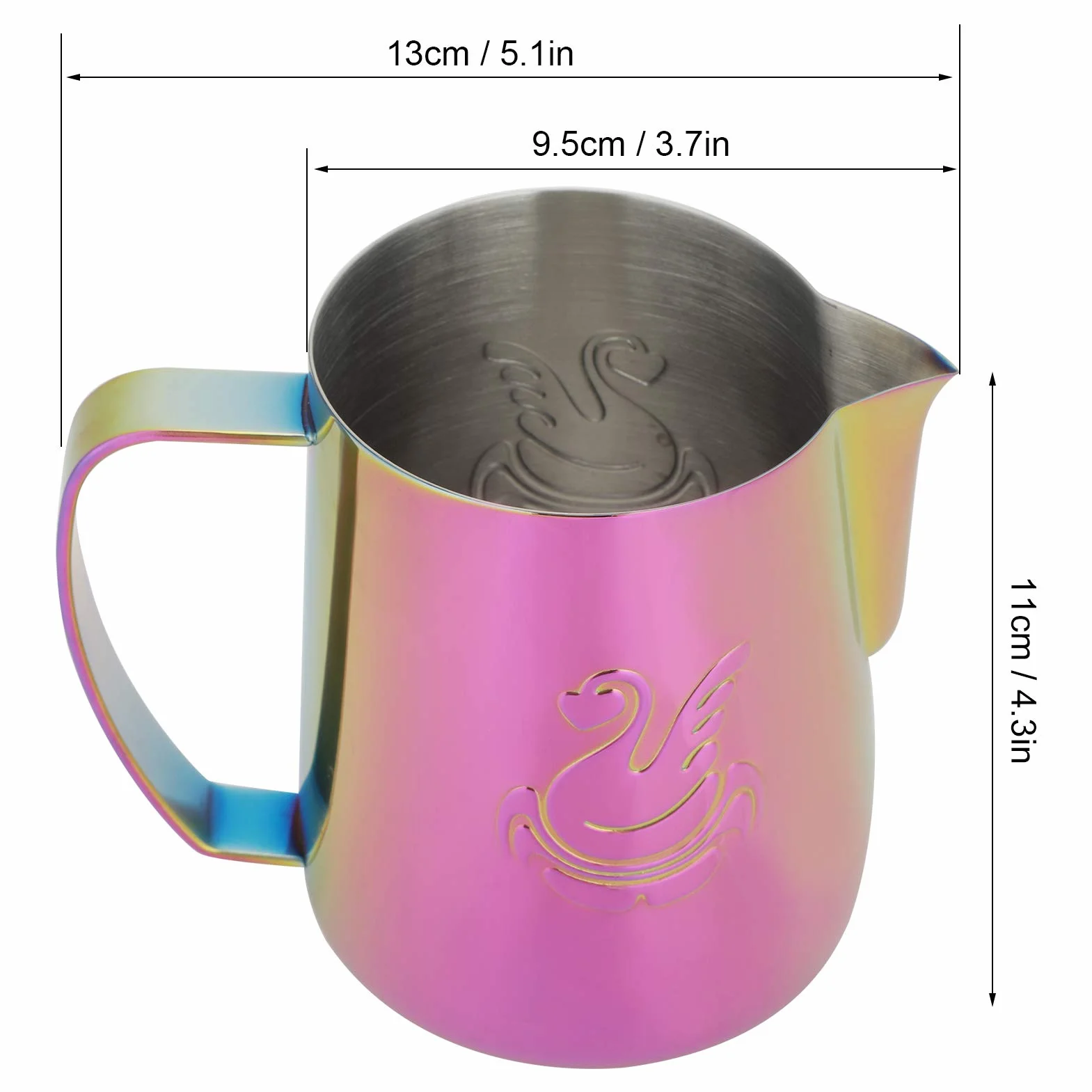 Dzbanek do spieniania mleka ze stali nierdzewnej 600 ml Cappuccino Latte Art Barista