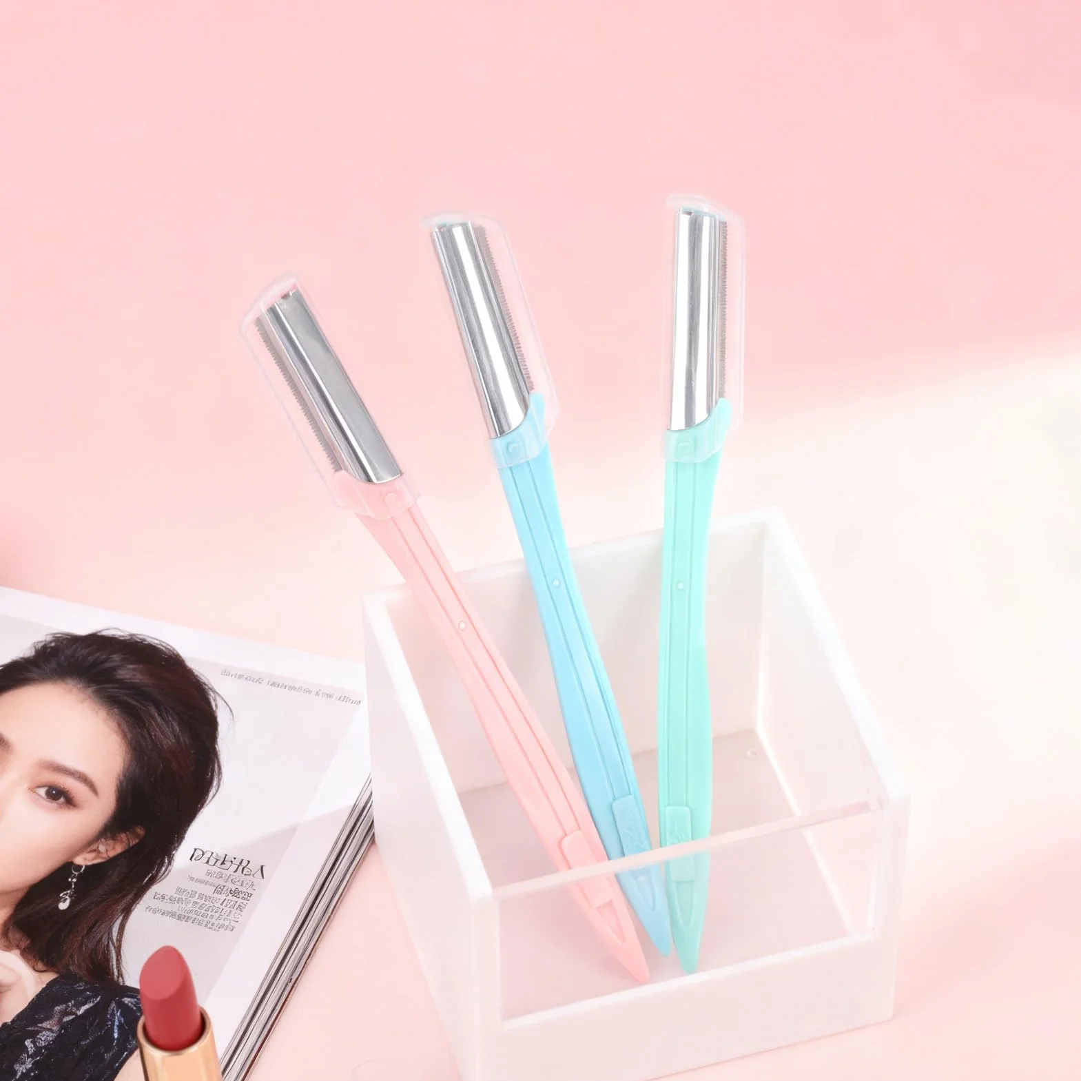 3 Szt. Golarki do Brwi, Shaper Cheek do Usuwania Owłosienia Twarzy Peach Fuzz Shaver, dla Kobiet i Mężczyzn