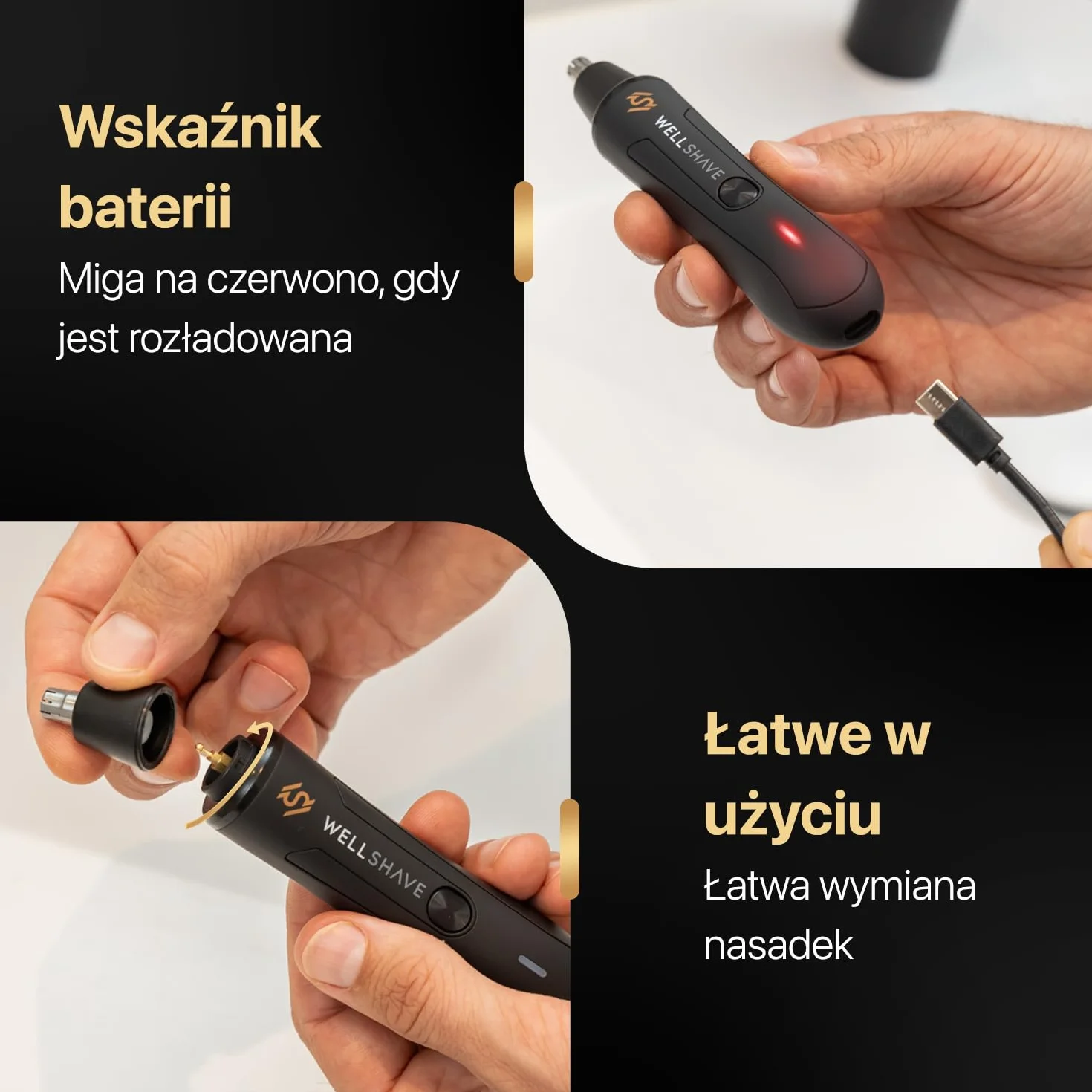 2 w 1 trymer do włosów – do brwi i uszu – do nosa – depilator do uszu