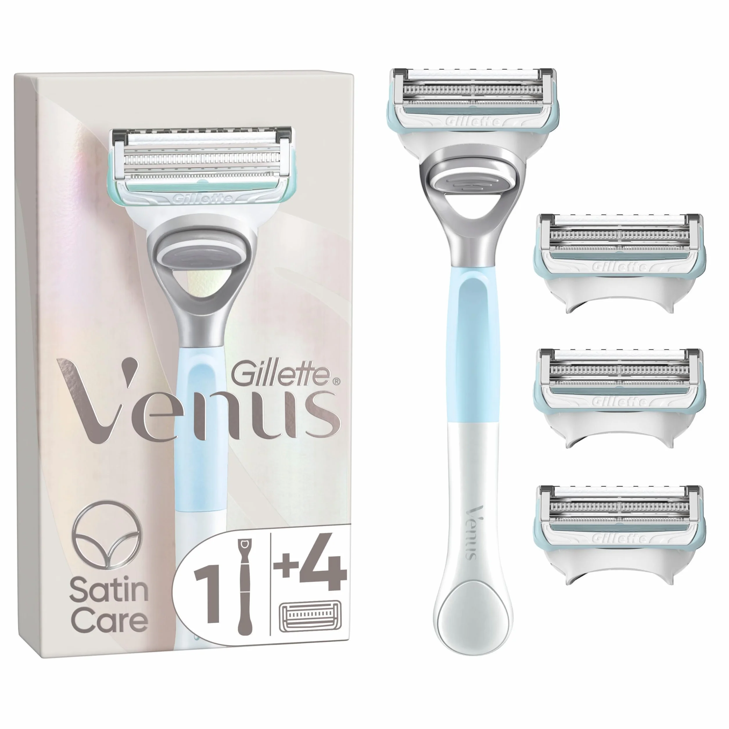 Venus Satin Care golarka damska do okolic intymnych – 4 zapasowe ostrza