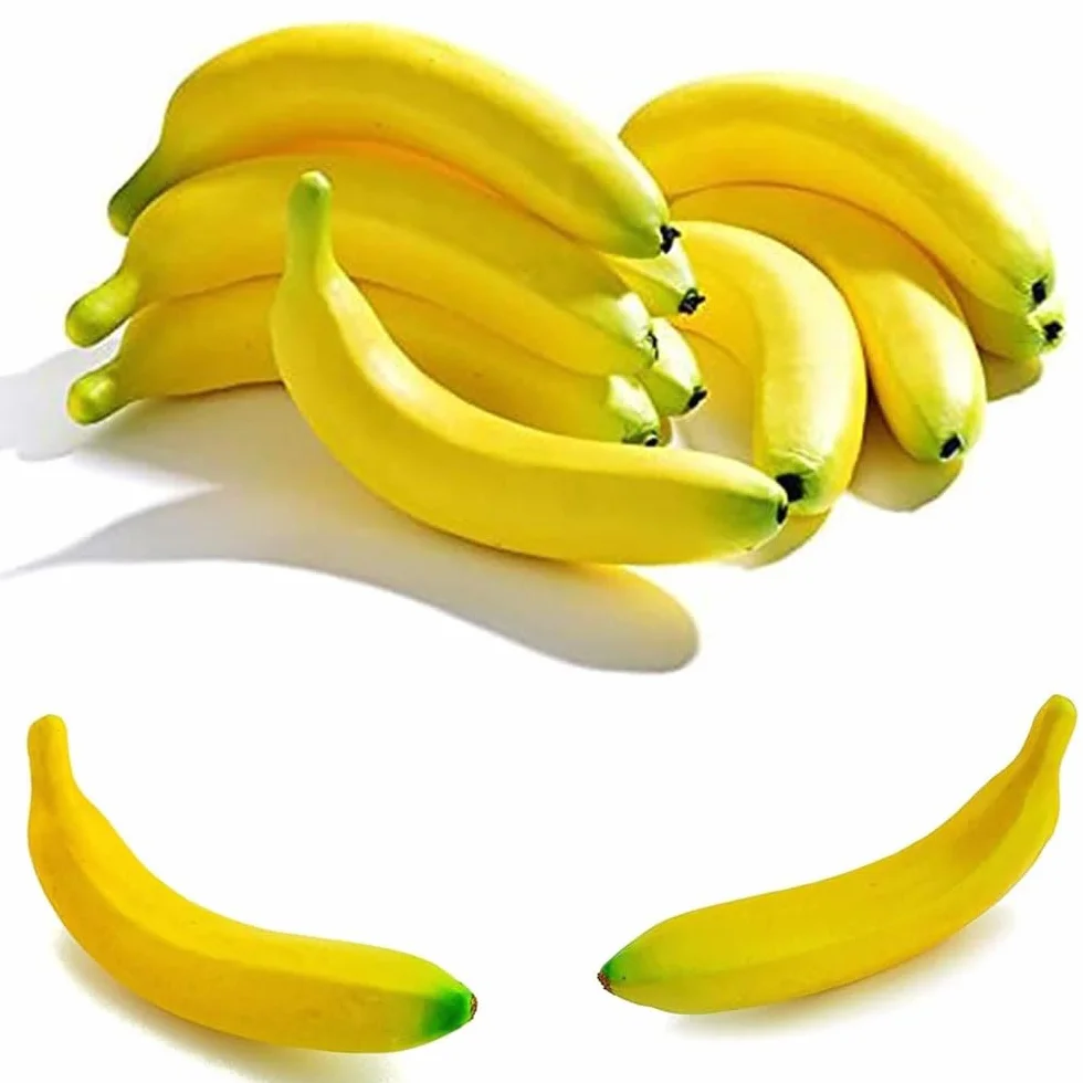 LATRAT 10 sztuk sztucznych bananów dekoracyjnych, realistycznych owoców na imprezę