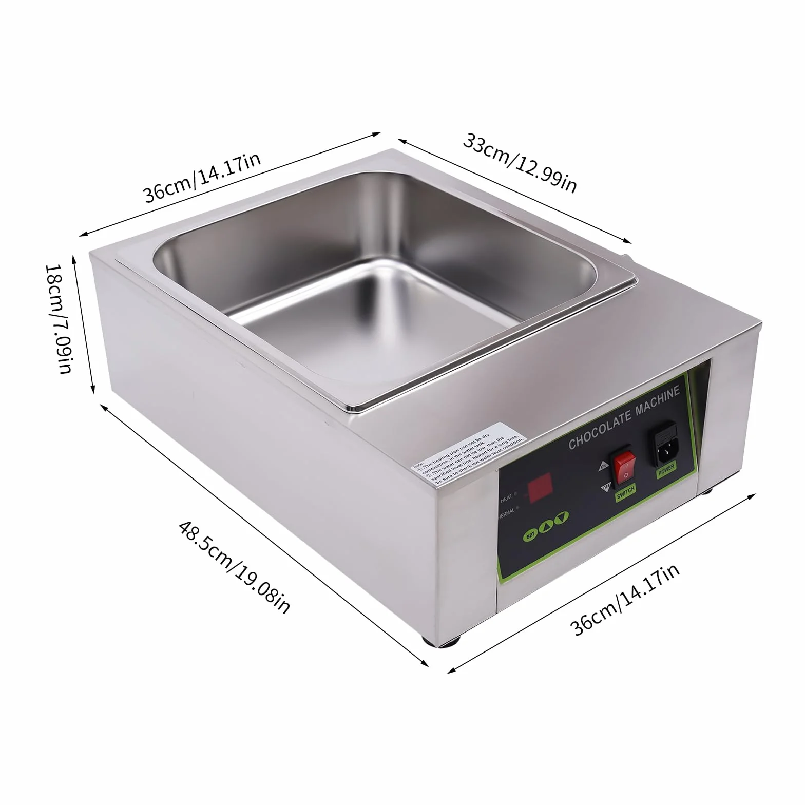 Elektryczna maszyna do topienia czekolady 1000 W z termoregulatorem 0-95°C